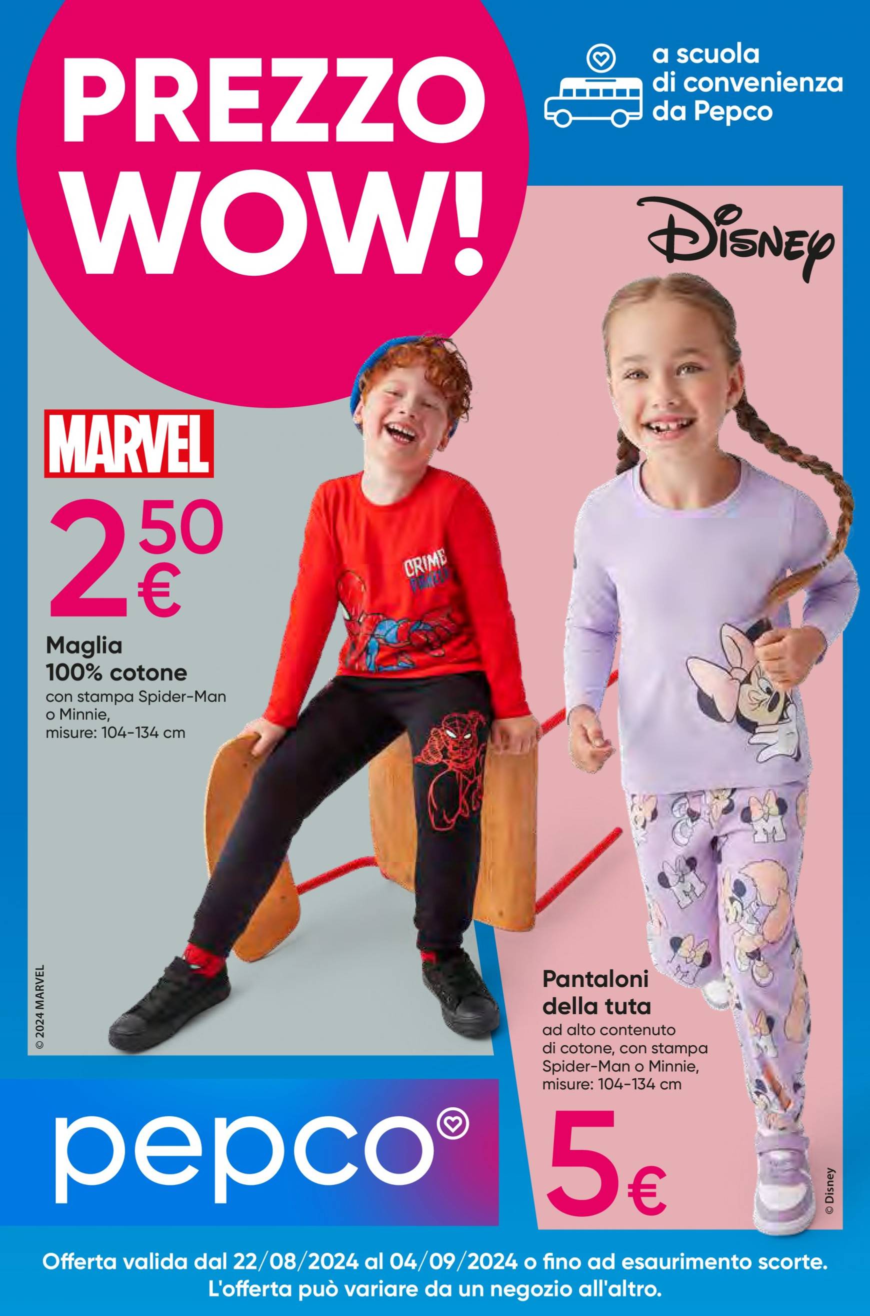 Nuovo volantino Pepco - Disney – Marvel 22.08. - 04.09.