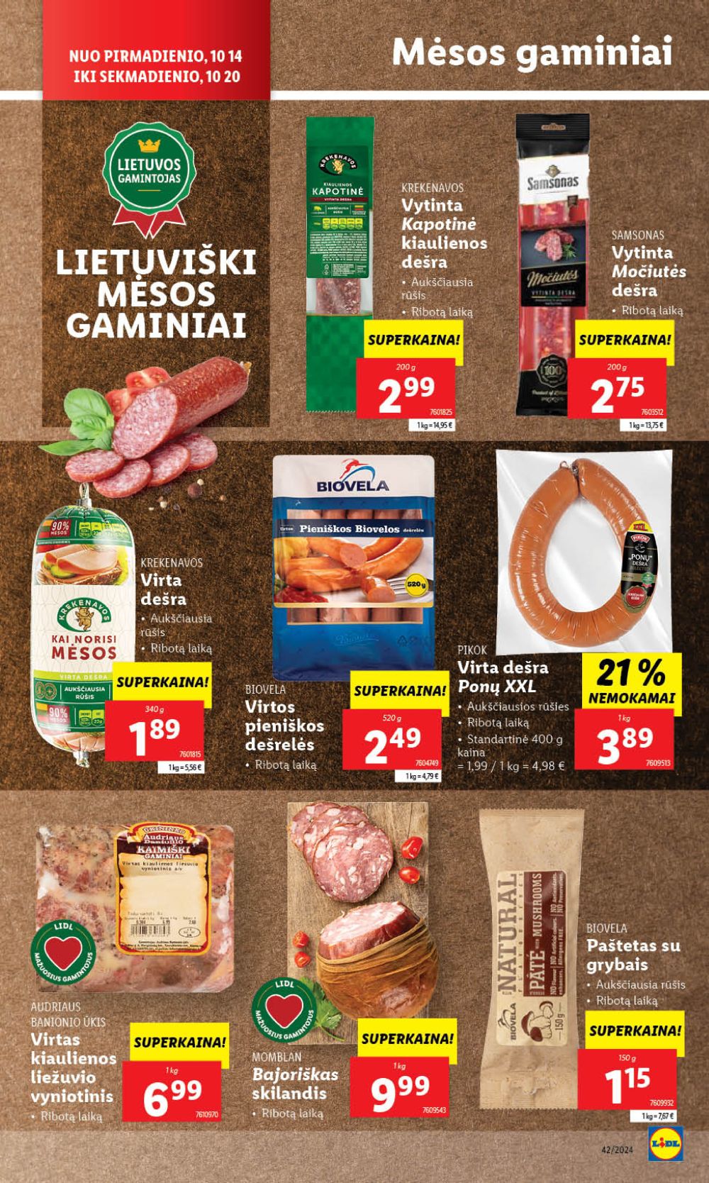 LIDL - Maisto prekių pasiūlymai (2024 10 14 - 2024 10 20) 28