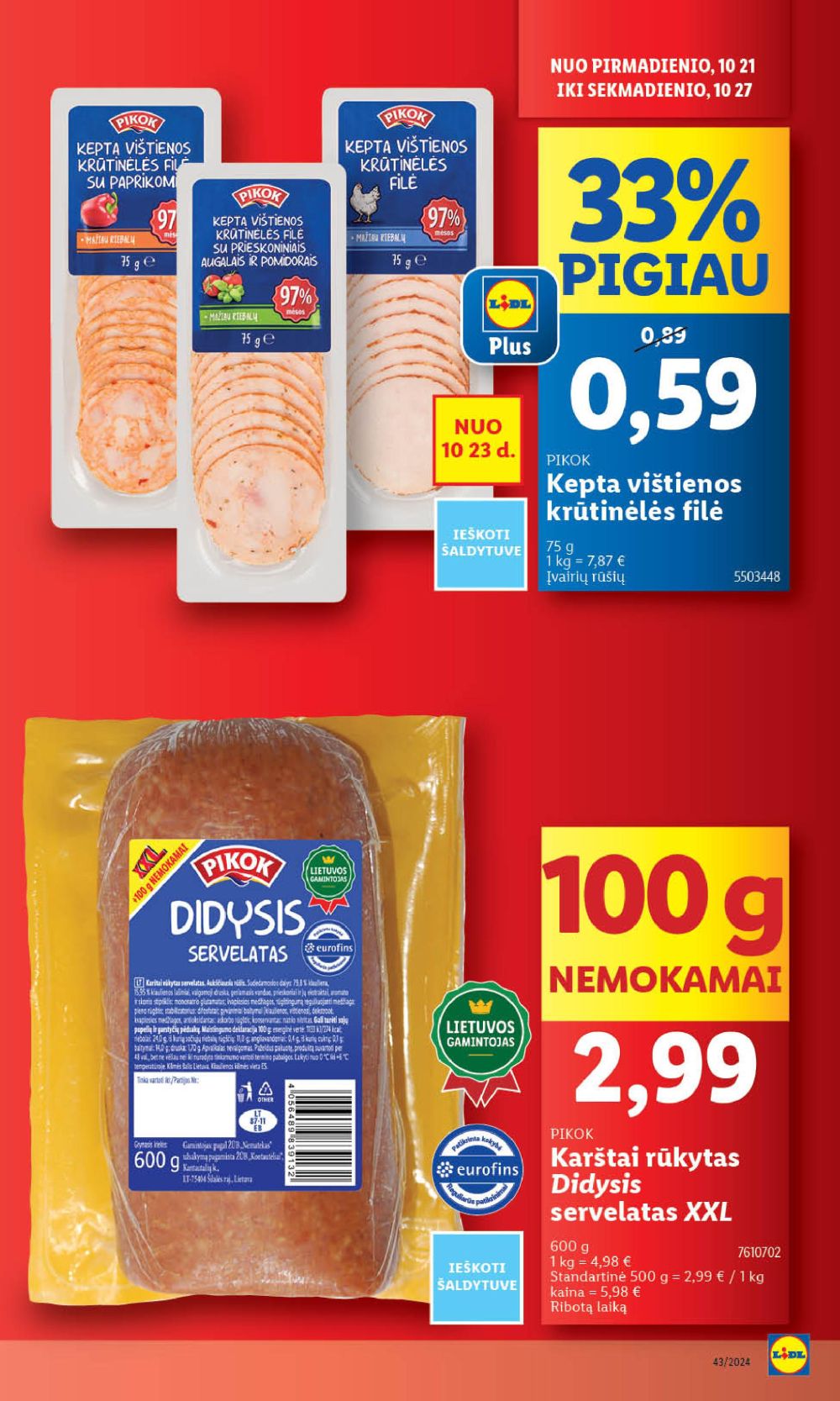 LIDL - Maisto prekių pasiūlymai (2024 10 24 - 2024 10 27) 22