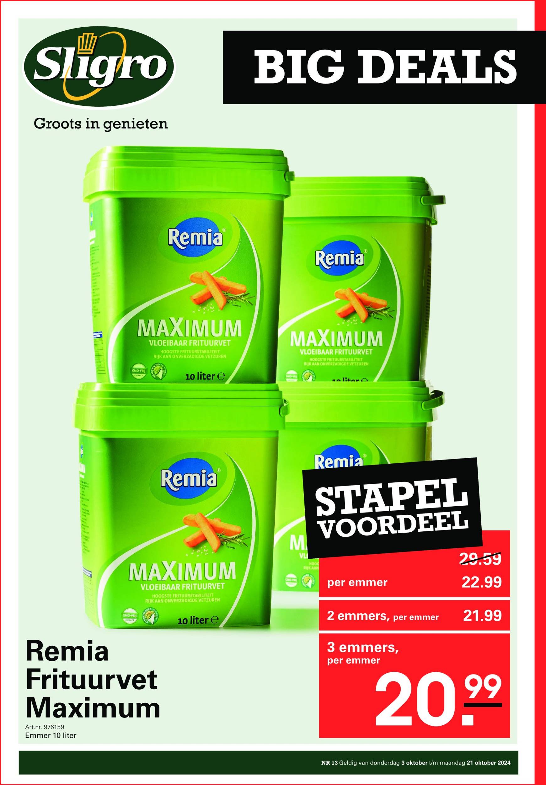 Sligro - Big Deals Cafetaria folder huidig 03.10. - 21.10.