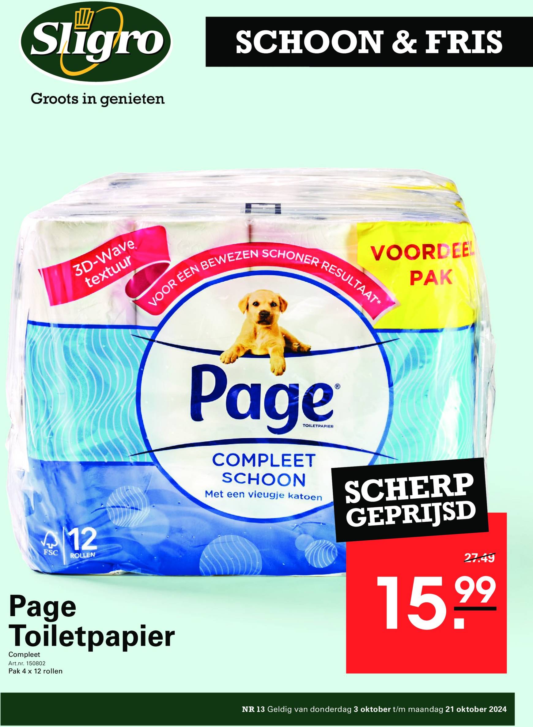 Sligro - Schoon & Fris folder geldig vanaf 03.10. - 21.10.