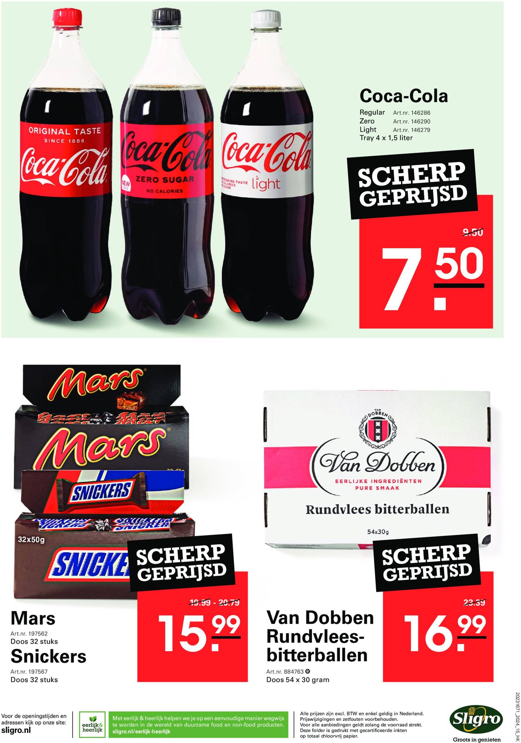 Sligro - Cafetaria's & Sportkantines folder geldig vanaf 14.11. - 02.12. 15