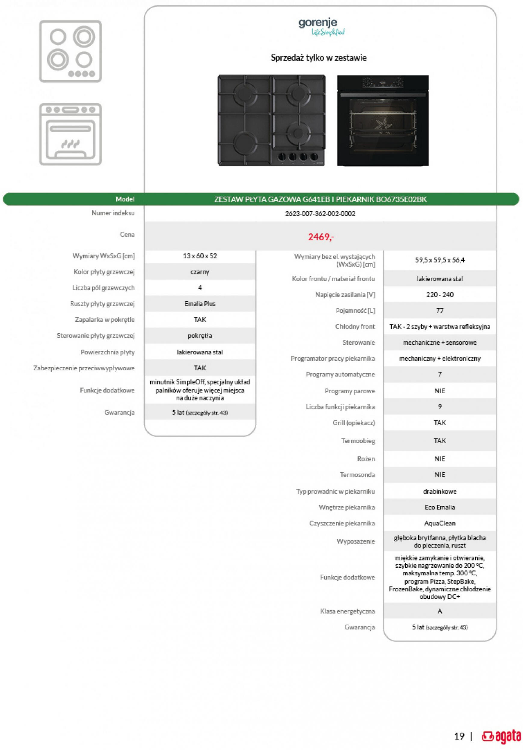 Agata meble - Katalog sprzęt AGD - Gorenje obowiązuje od 10.01.2024 19