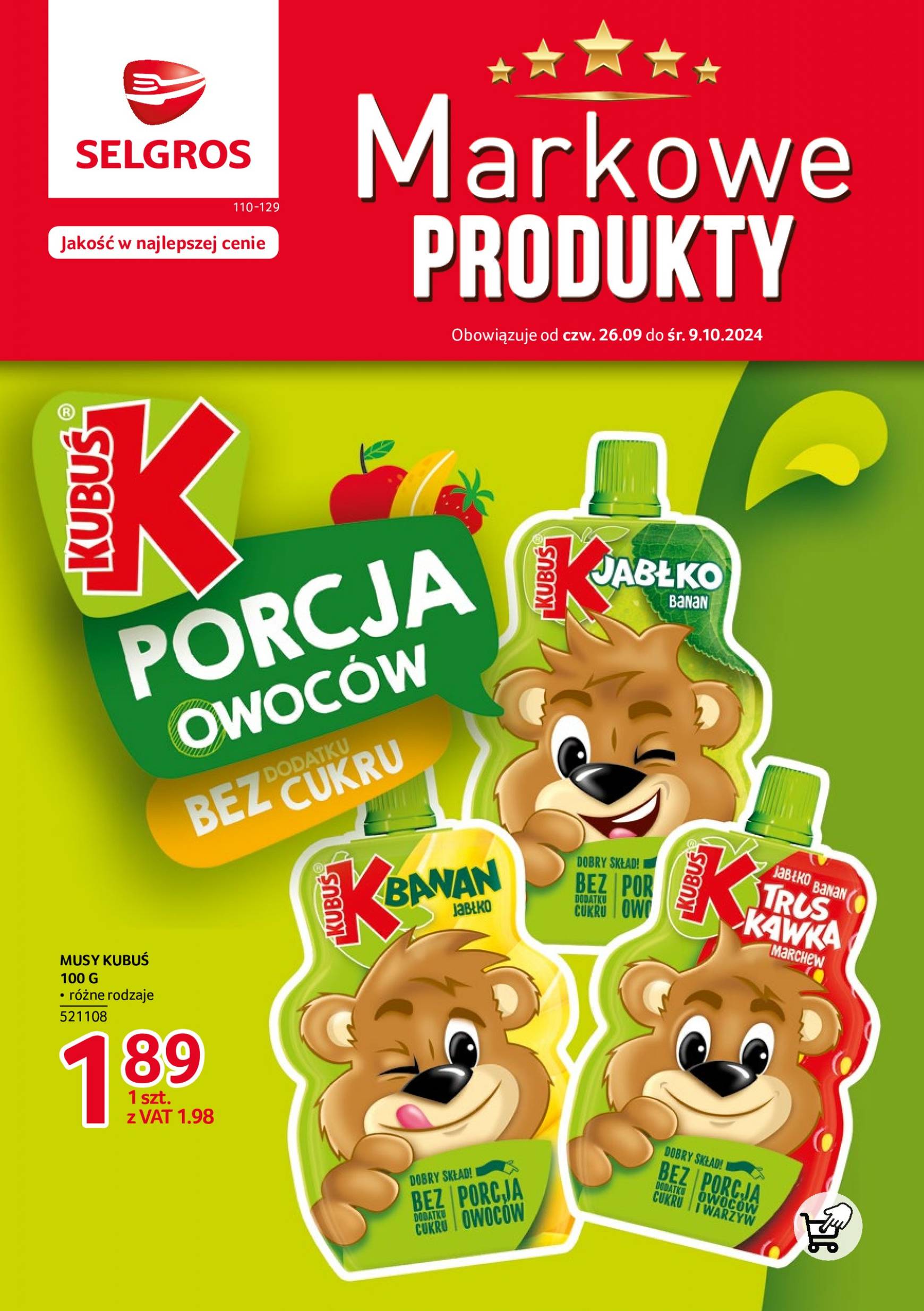 Aktualna Selgros cash&carry - Markowe Produkty gazetka ważna od 26.09. - 09.10. 1