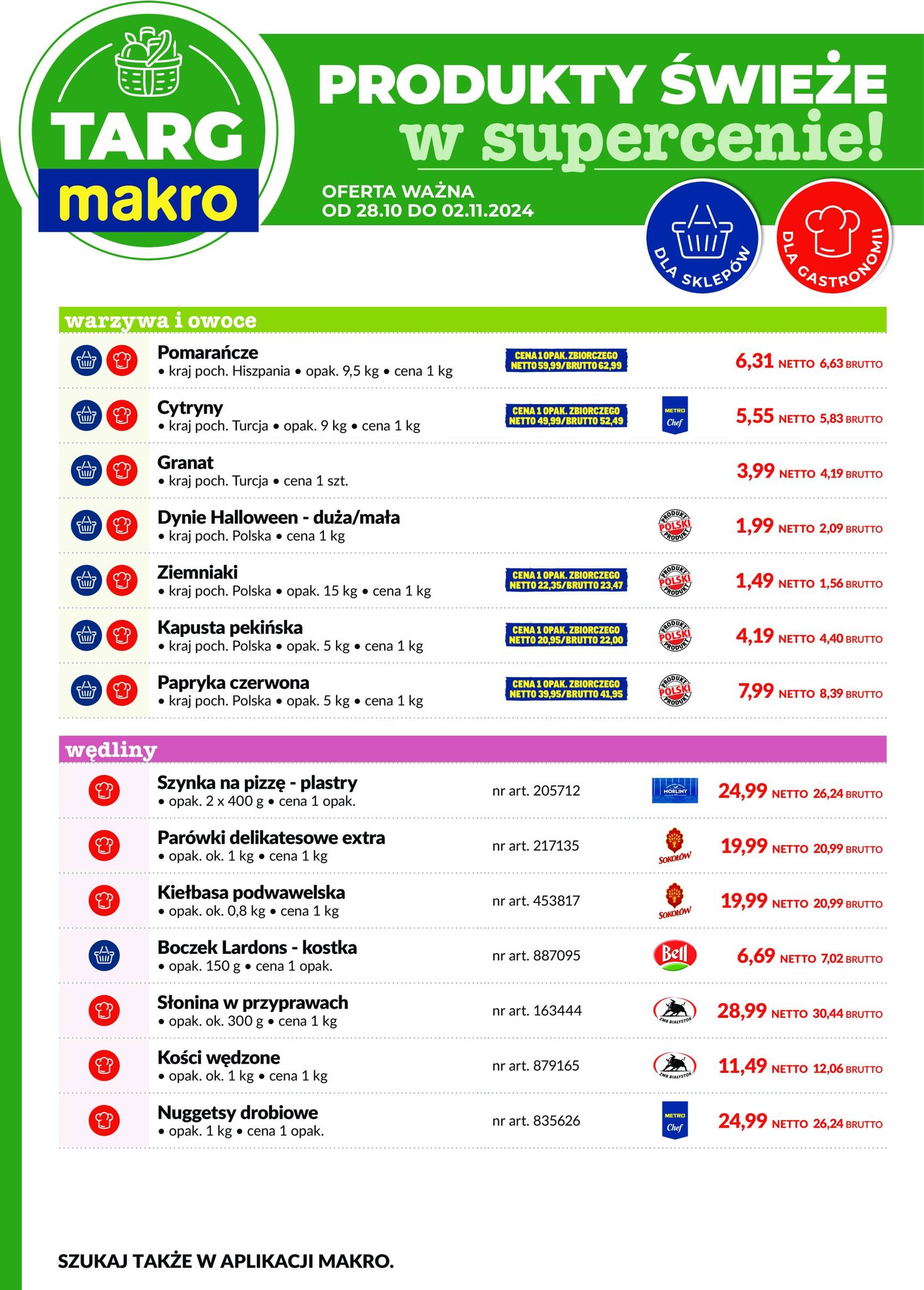 Targ MAKRO - oferta świeża w super cenach! gazetka ważna od 28.10. - 02.11.