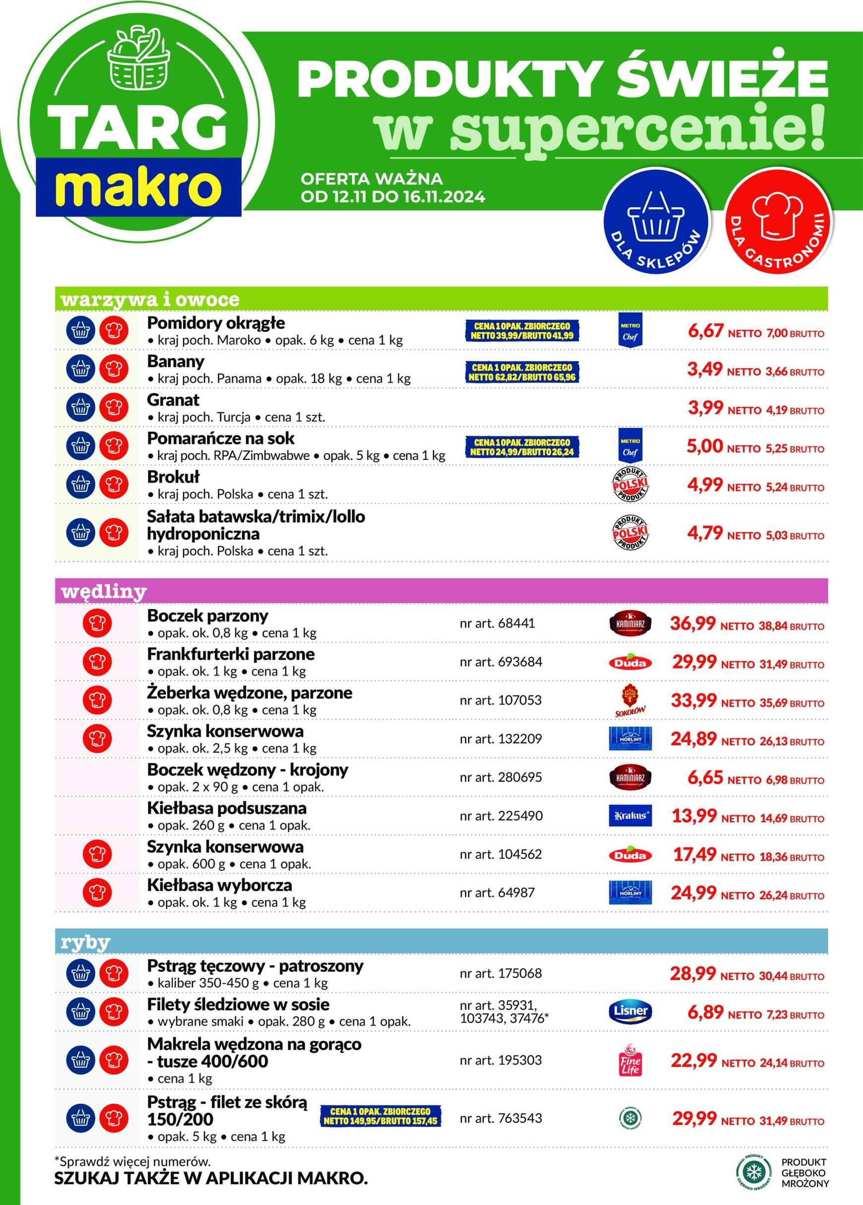 Targ MAKRO - oferta świeża w super cenach! gazetka ważna od 12.11. - 16.11.