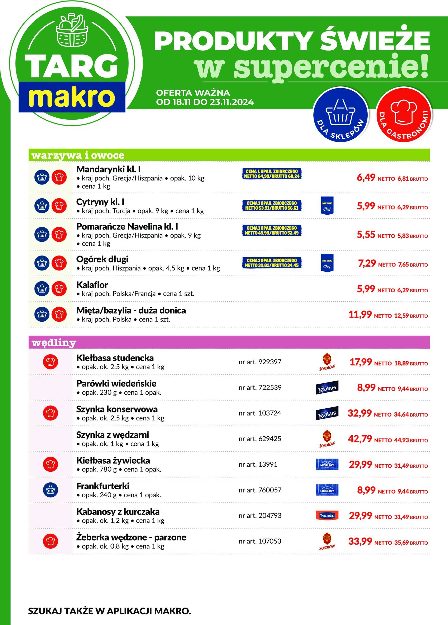 Targ MAKRO - oferta świeża w super cenach! gazetka ważna od 18.11. - 23.11.