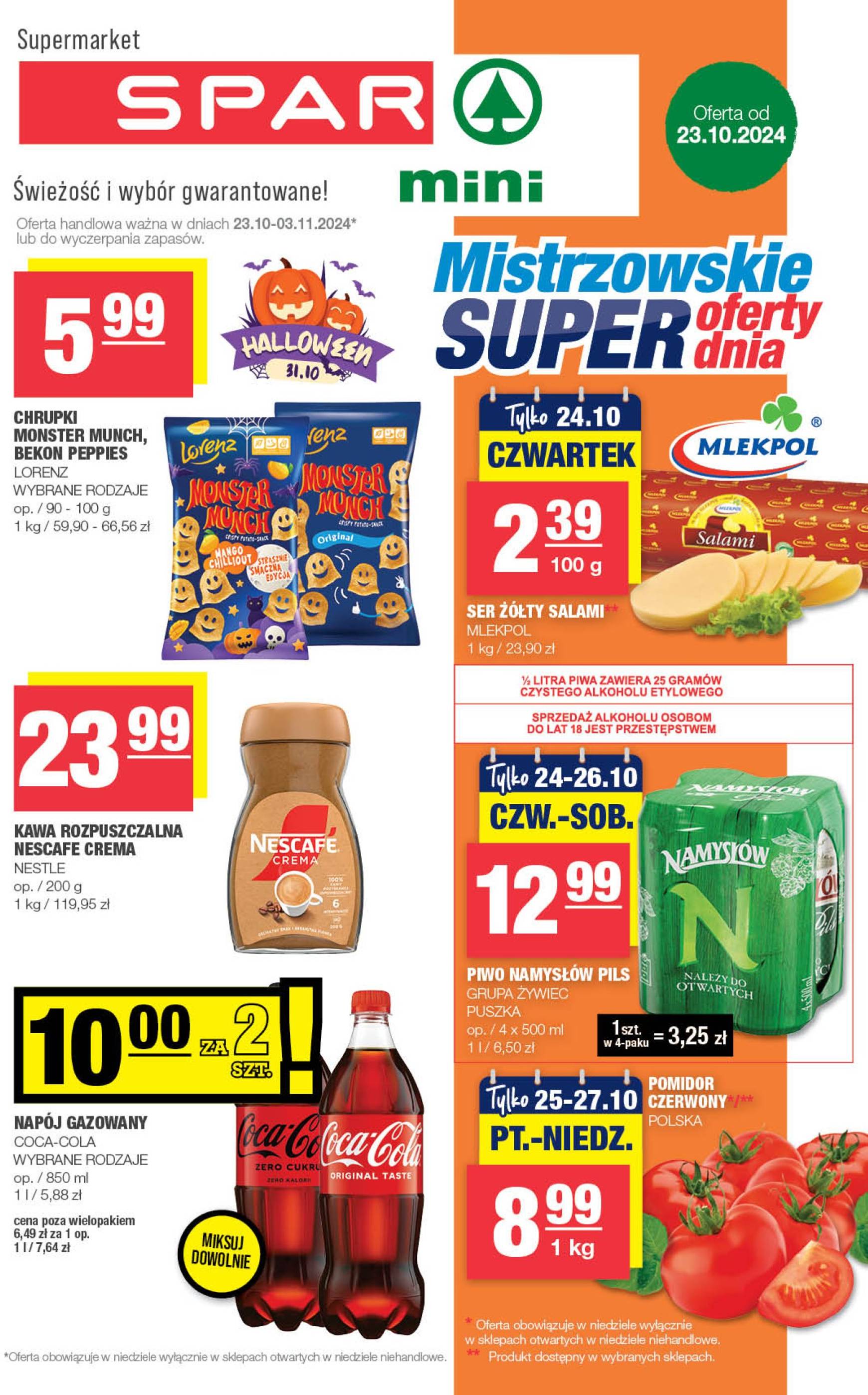 SPAR - Mini gazetka ważna od 23.10. - 03.11.