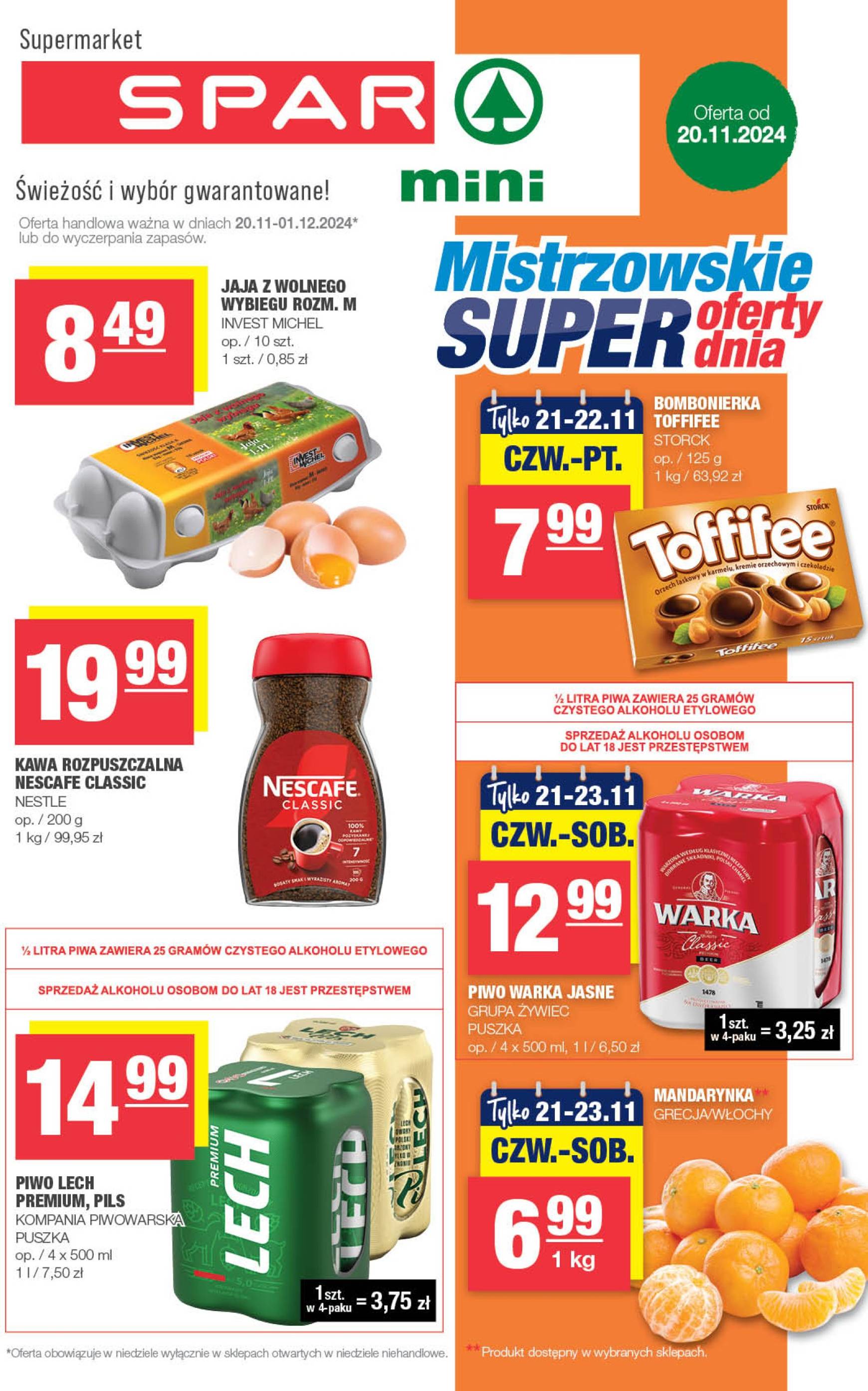 SPAR - Mini gazetka ważna od 20.11. - 01.12.