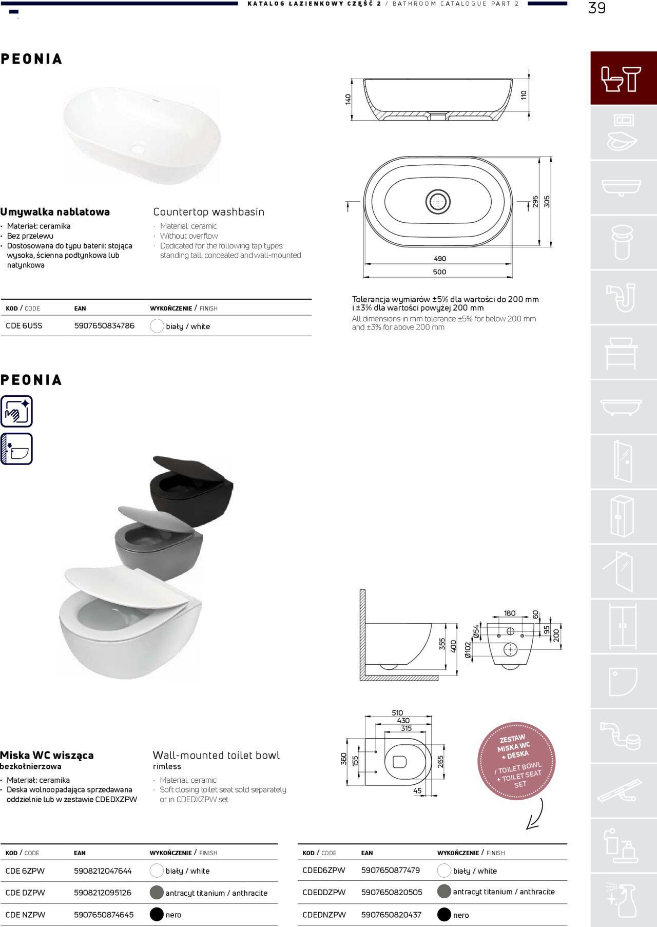 Deante Gazetka - Katalog łazienkowy 01.01.2024 - 31.12.2024 39