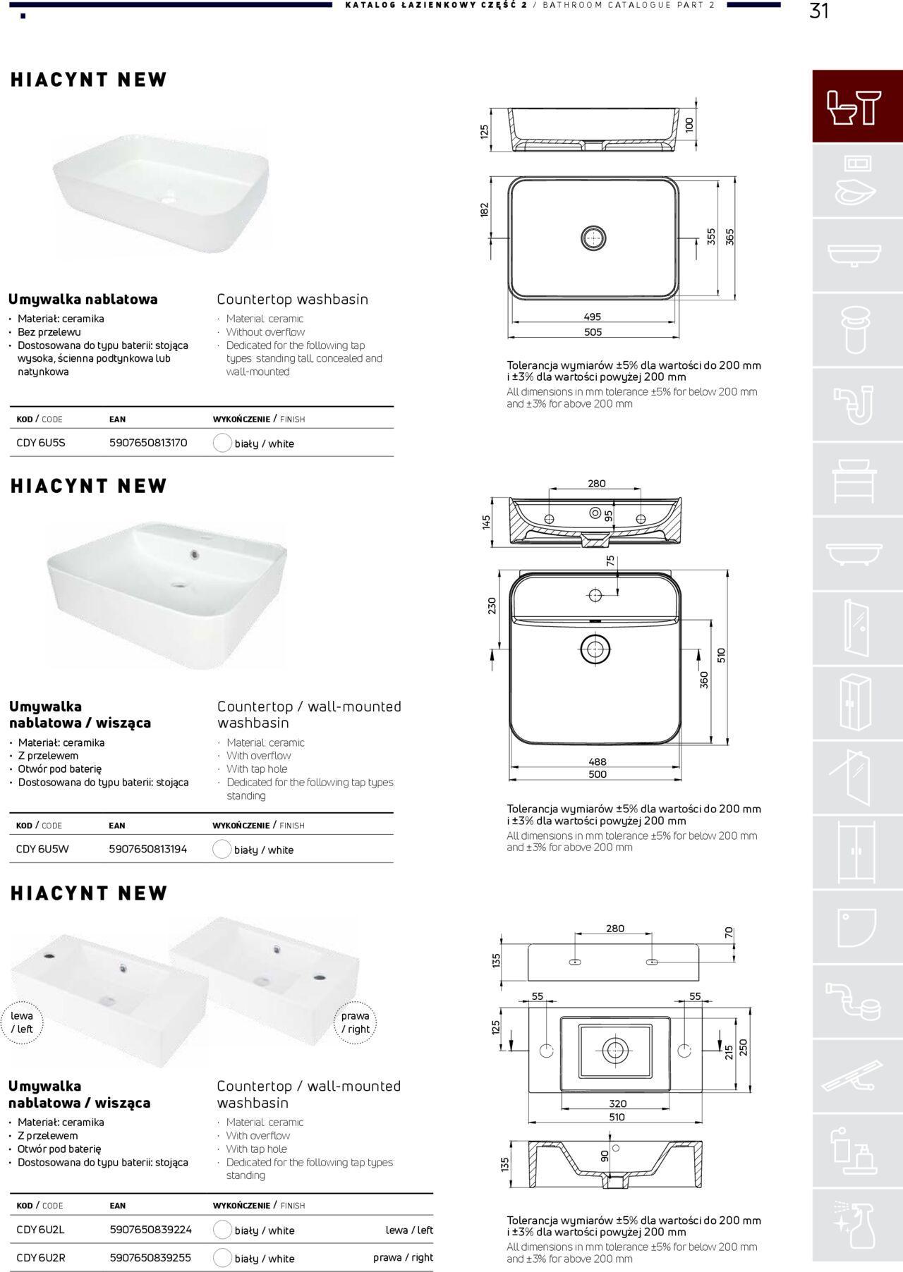 Deante Gazetka - Katalog łazienkowy 01.01.2024 - 31.12.2024 31