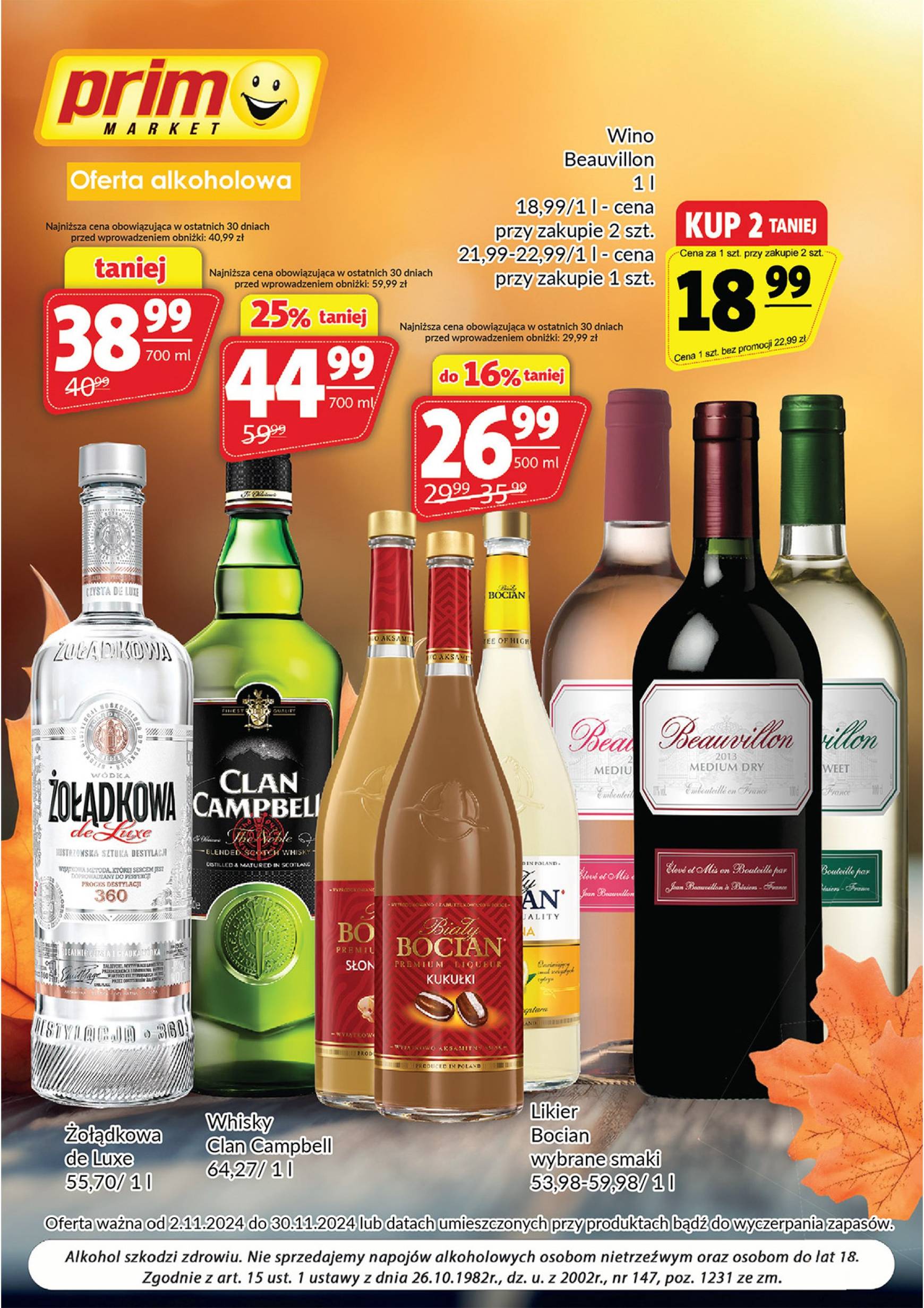 Prim Market - Oferta alkoholowa gazetka ważna od 01.11. - 30.11.