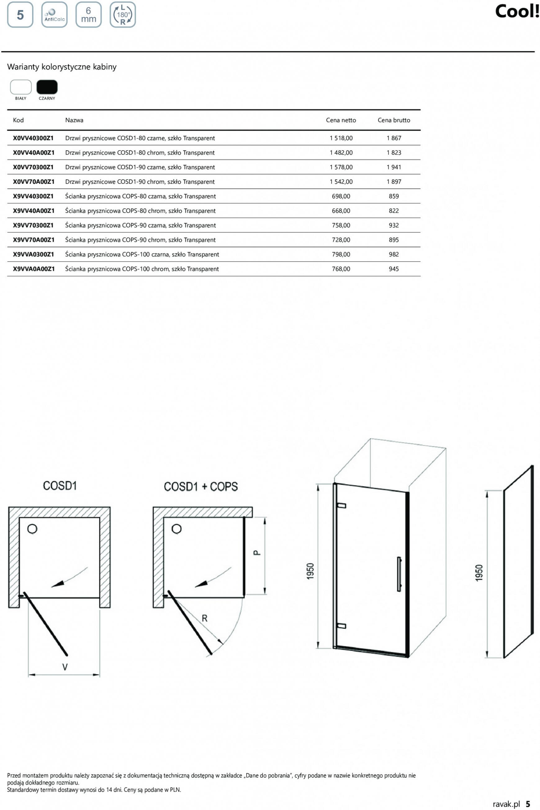 RAVAK - Kolekcja COOL! obowiązuje od 27.11.2023 5