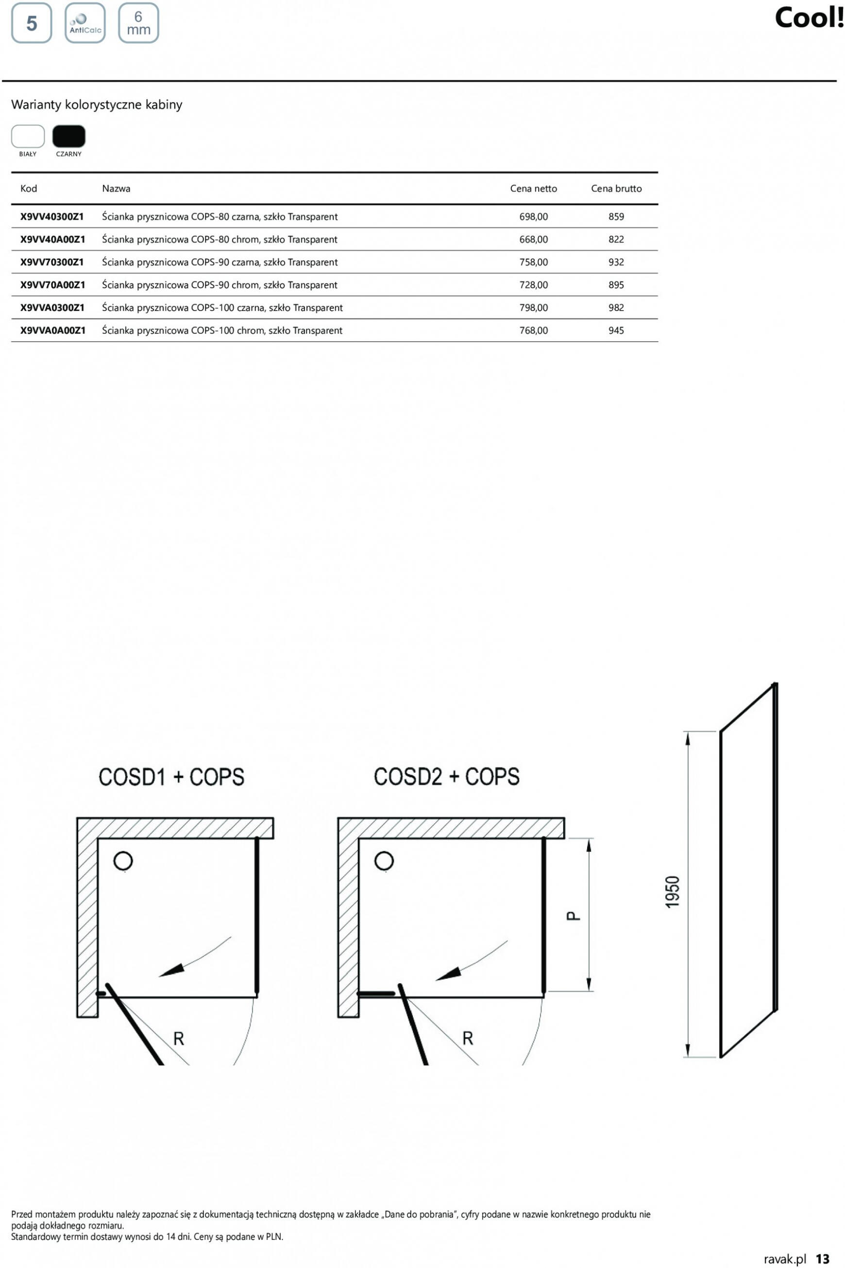 RAVAK - Kolekcja COOL! obowiązuje od 27.11.2023 13