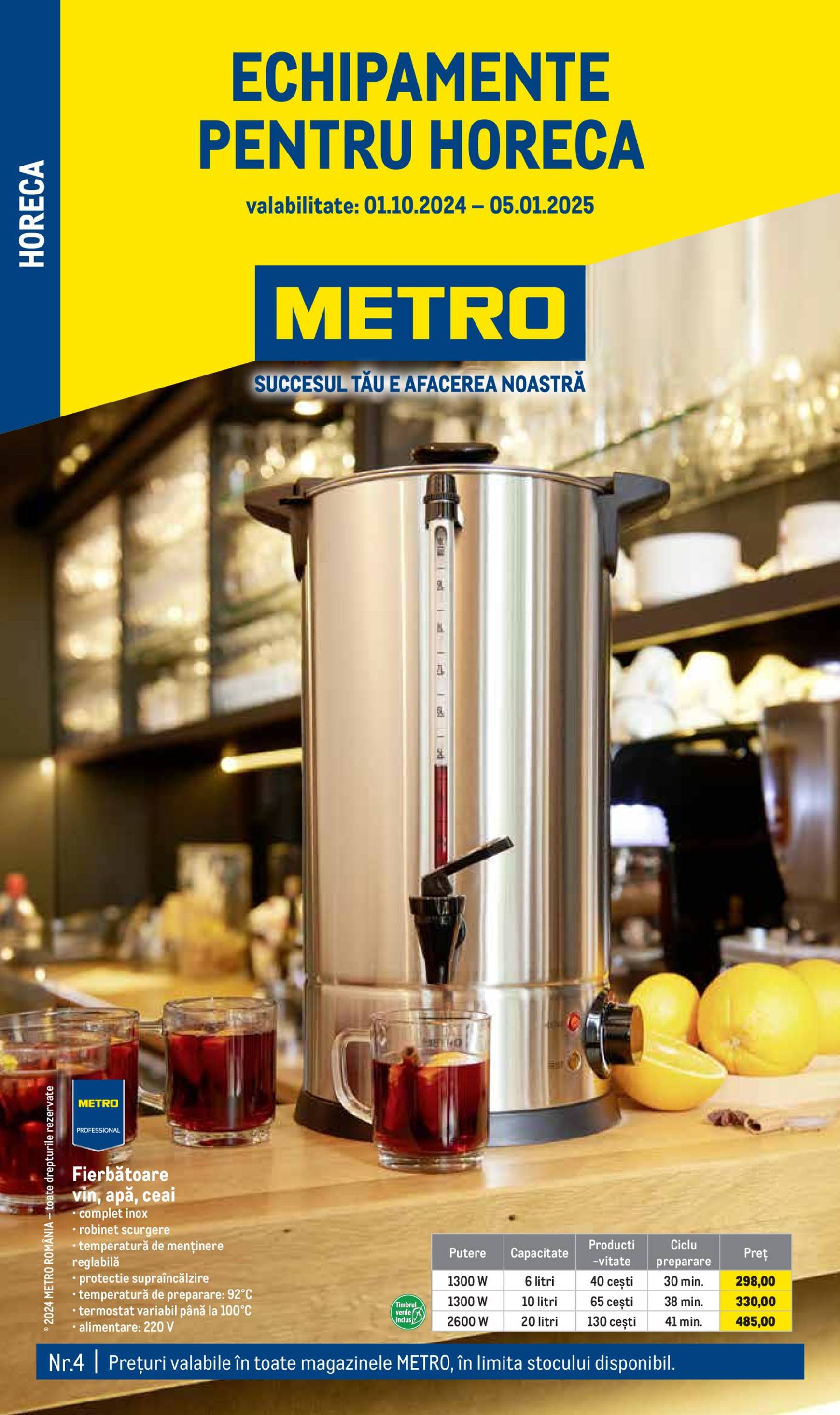 Catalog nou Metro - Soluții Nealimentare pentru HoReCa 01.10. - 05.01.