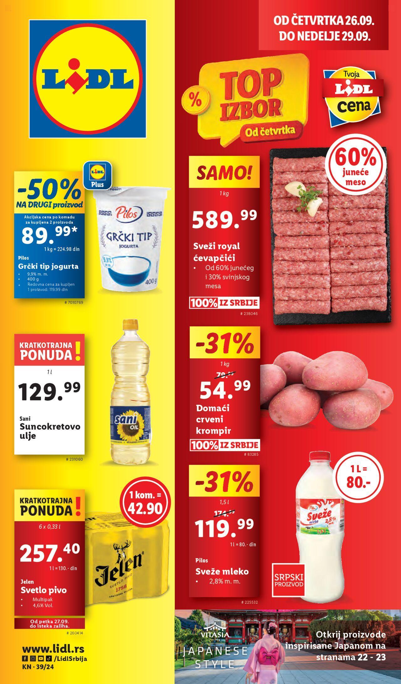 Lidl katalog - najnovije akcije 26.09.2024 - 02.10.2024