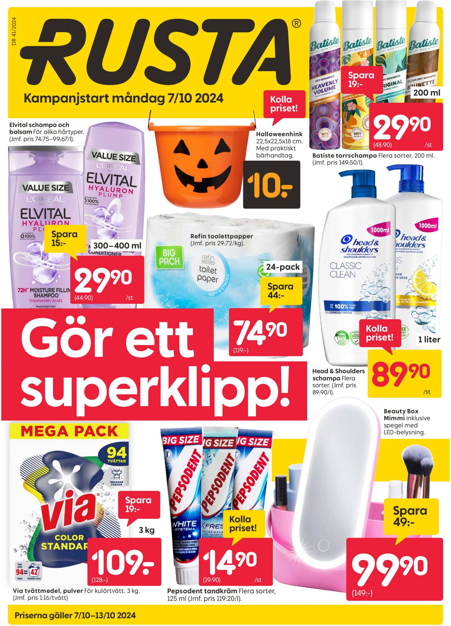 Rusta-reklambladet är giltigt från 07.10. till 13.10.