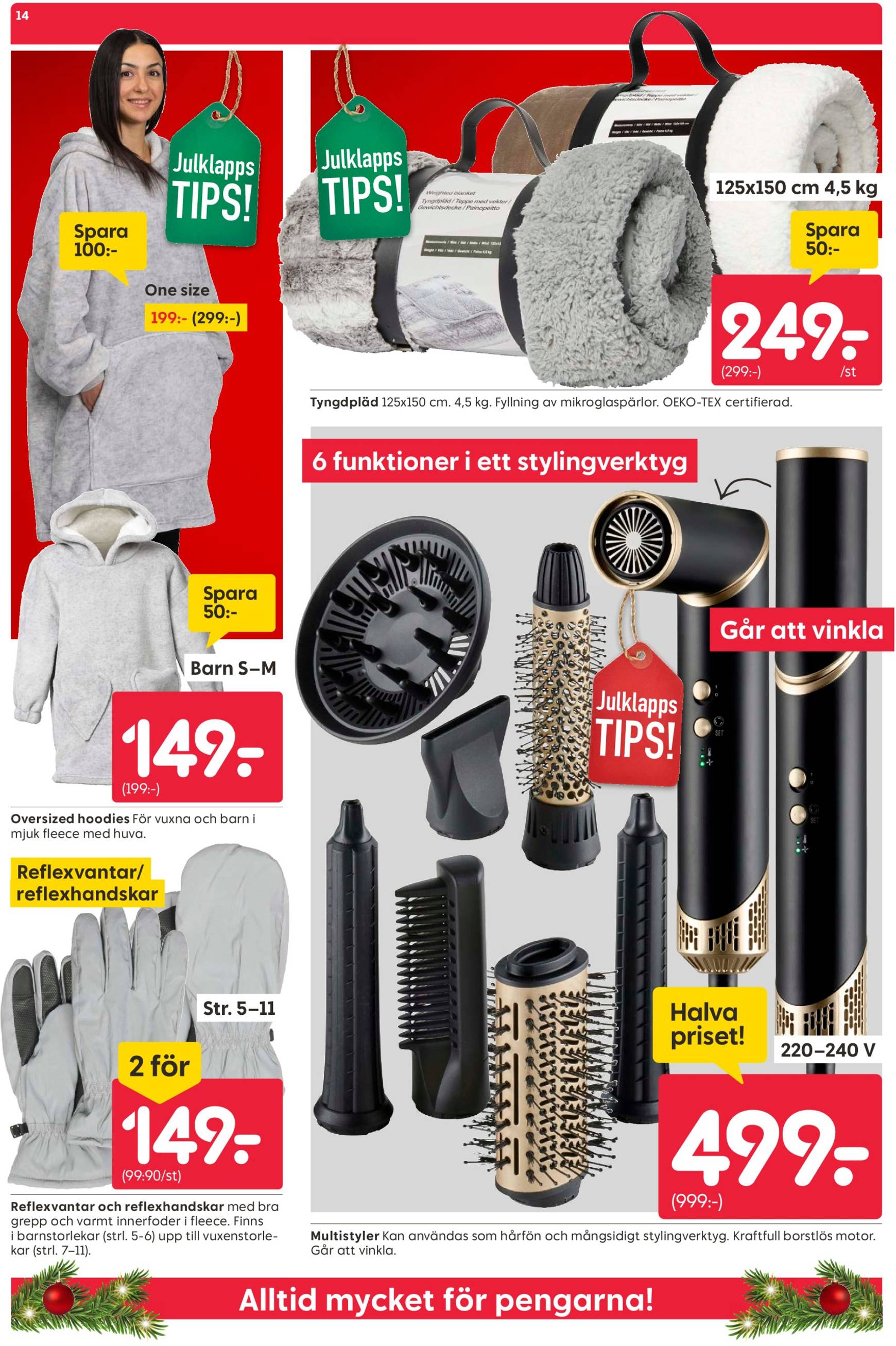 Rusta - Juldekorationer-reklambladet är giltigt från 18.11. - 24.11. 14