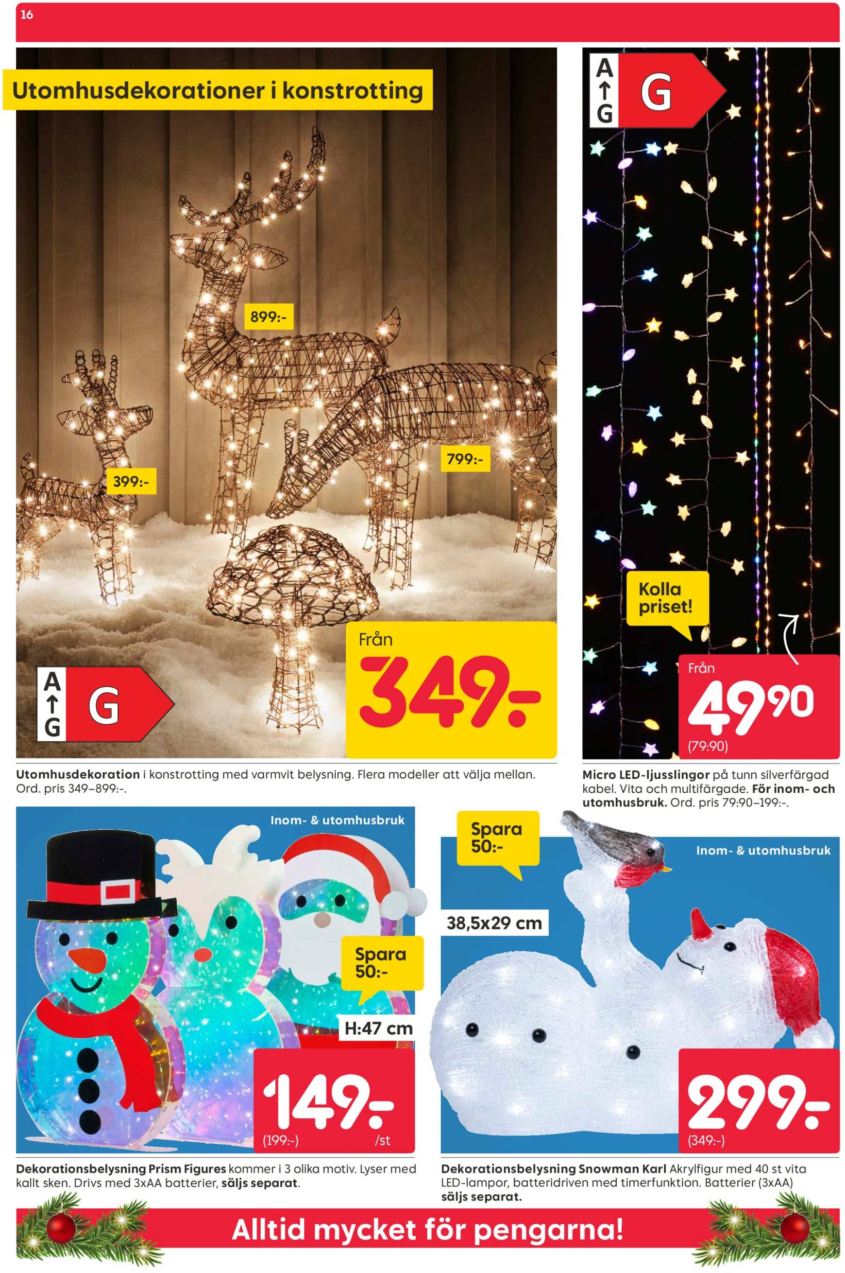 Rusta - Juldekorationer-reklambladet är giltigt från 18.11. - 24.11. 16