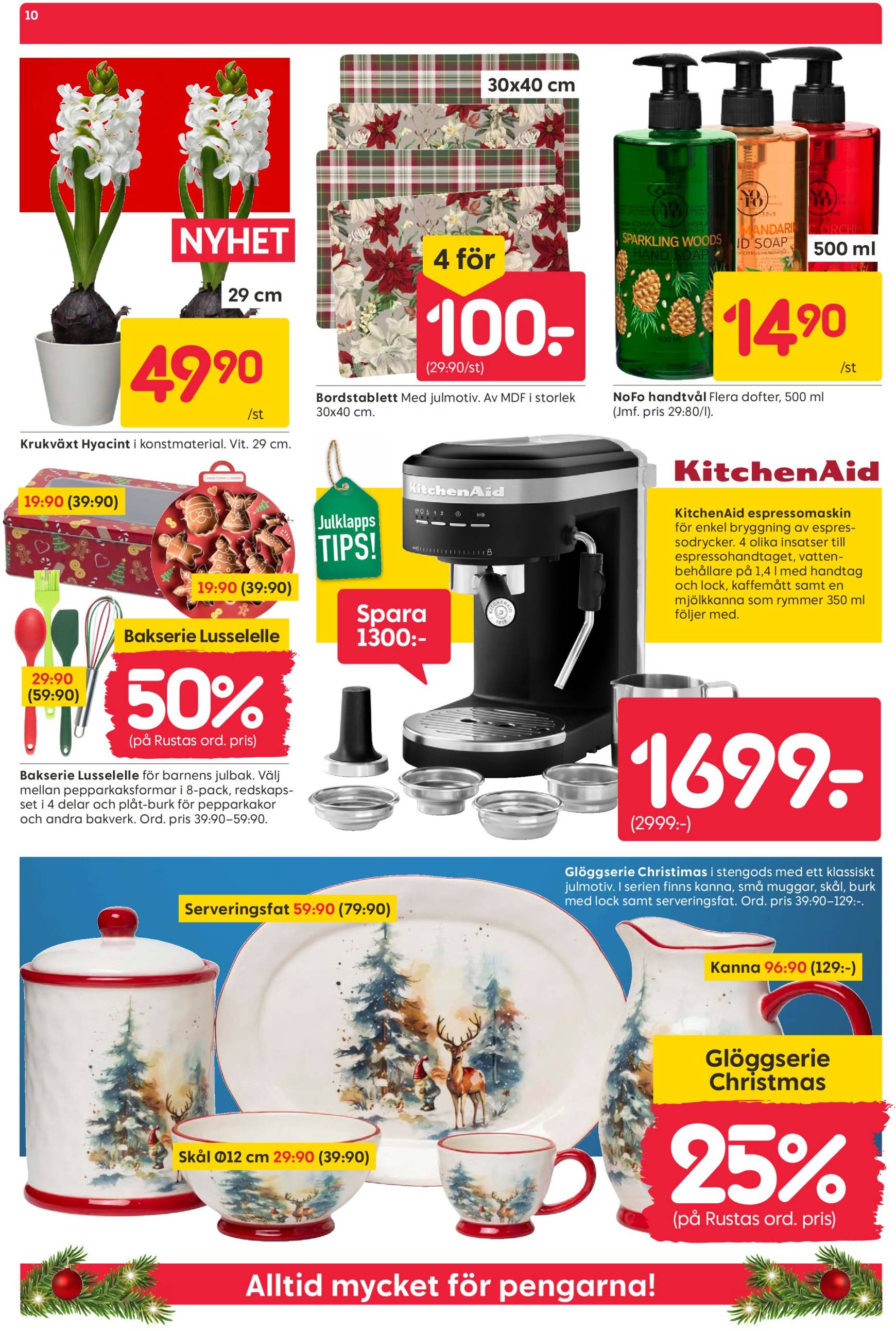 Rusta - Juldekorationer-reklambladet är giltigt från 18.11. - 24.11. 10