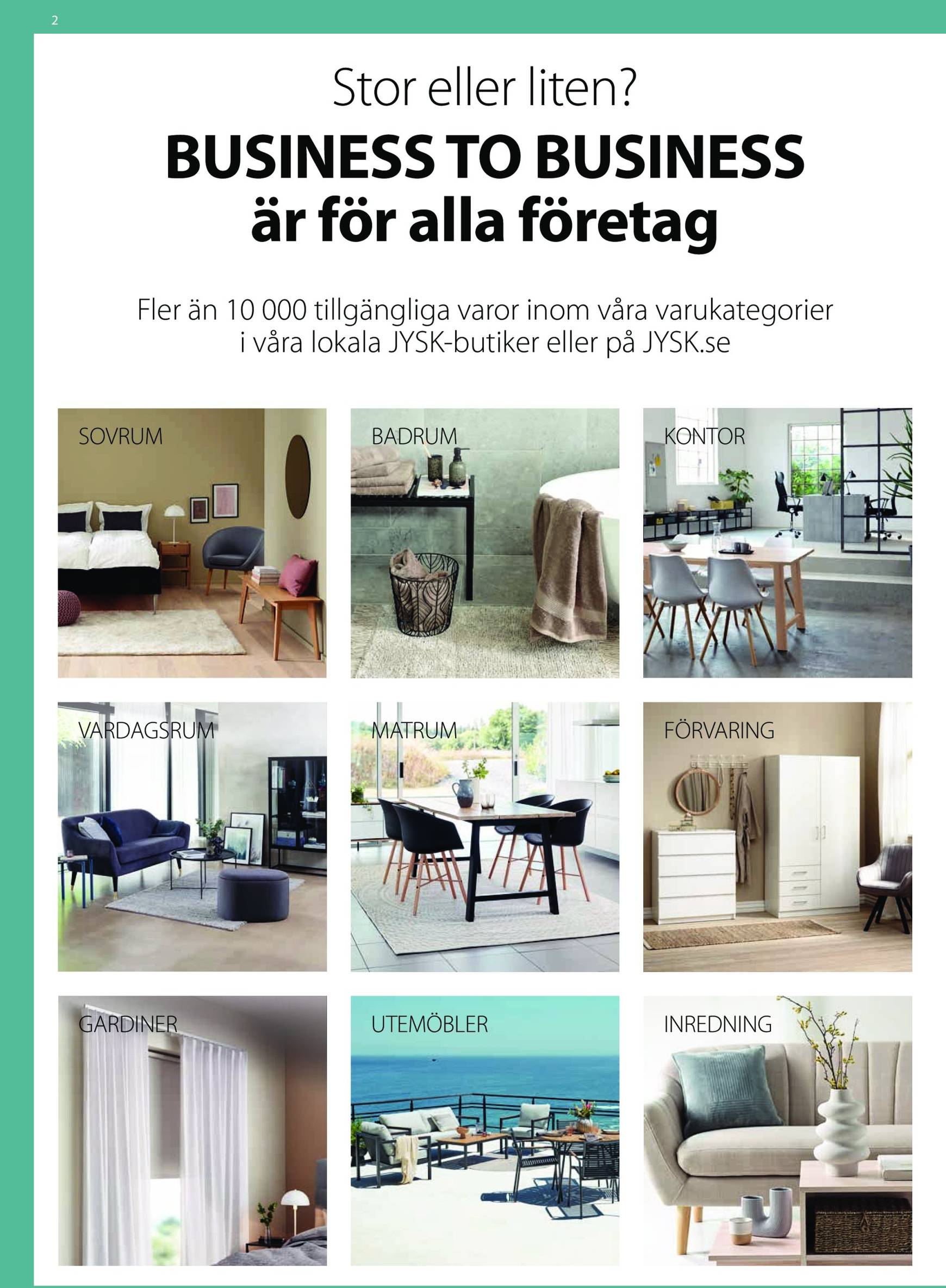 JYSK - Business to Business-reklambladet är giltigt från 01.01. - 31.12. 2