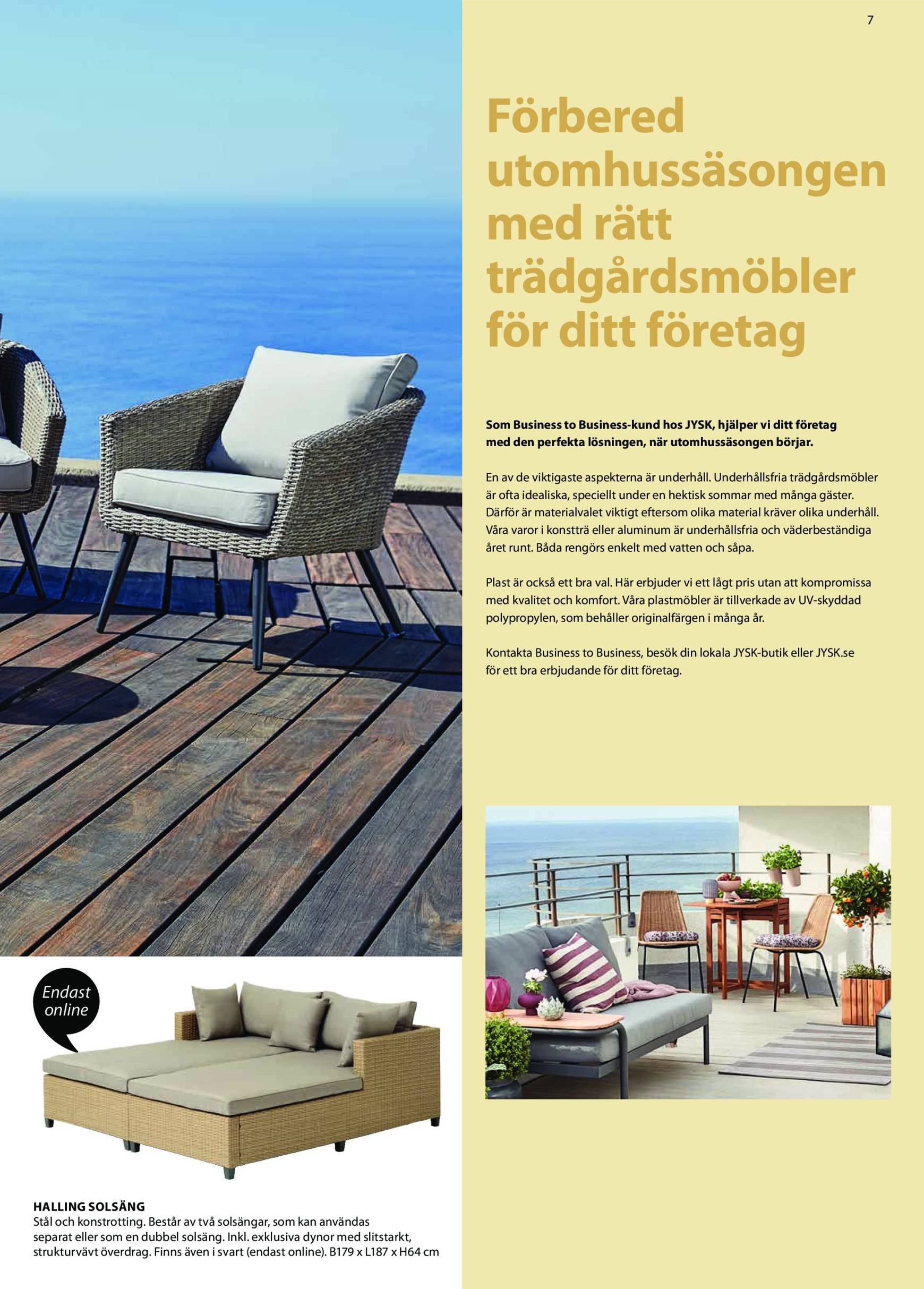 JYSK - Business to Business-reklambladet är giltigt från 01.01. - 31.12. 7