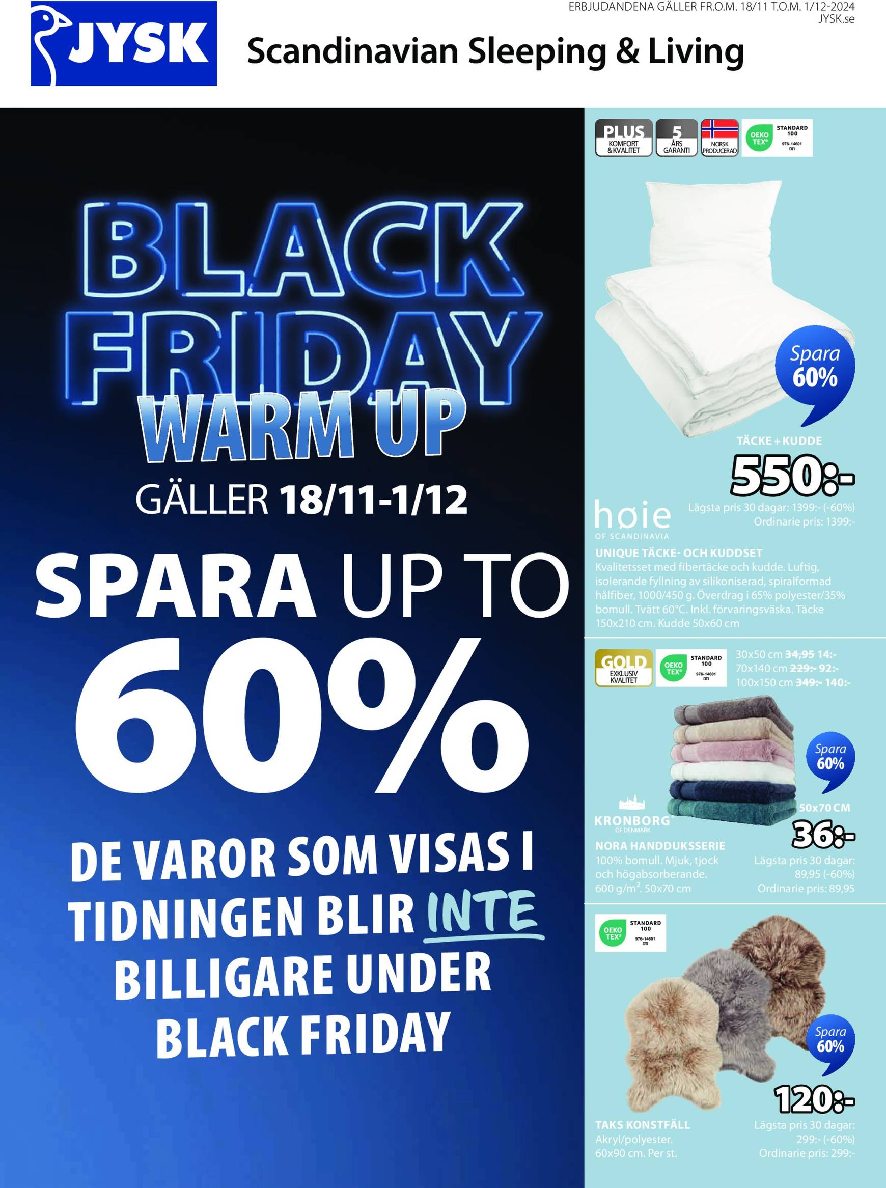 JYSK - Black Friday-reklambladet är giltigt från 18.11. - 01.12.