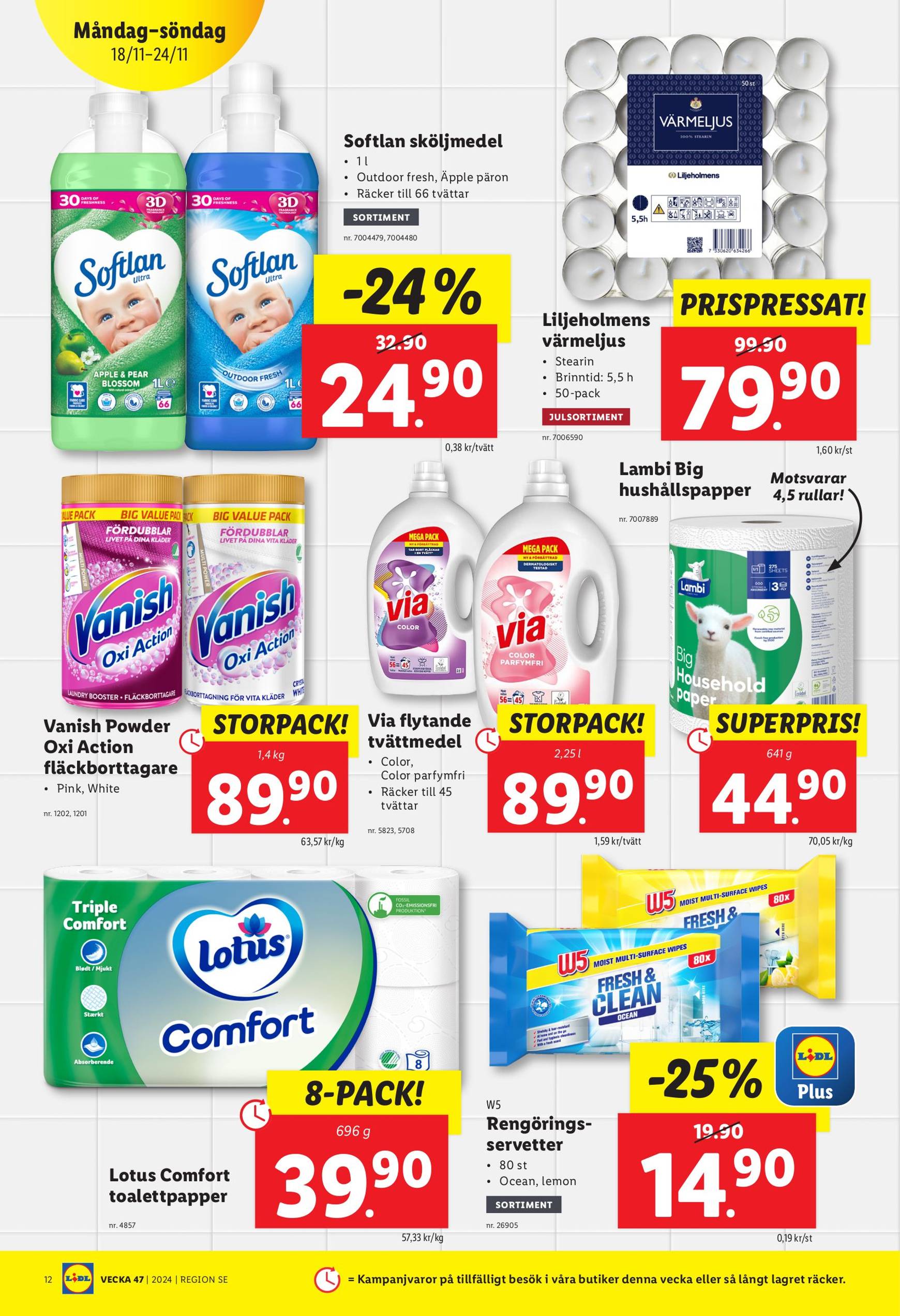 Lidl-reklambladet är giltigt från 18.11. - 24.11. 12