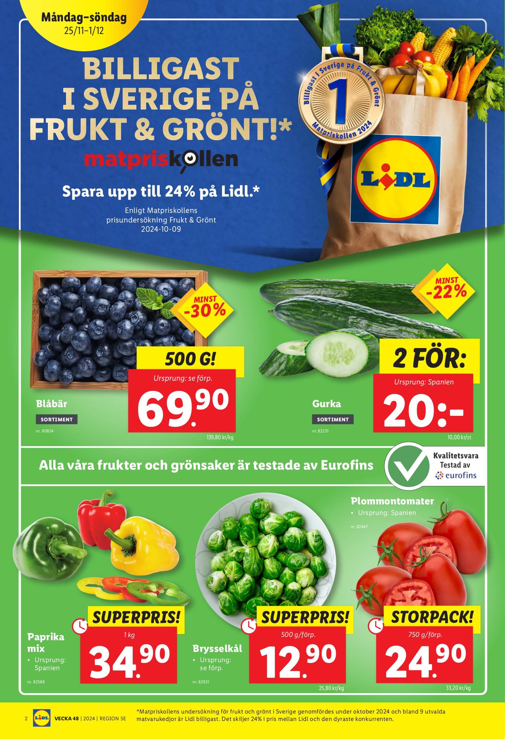 Lidl-reklambladet är giltigt från 25.11. - 01.12. 2