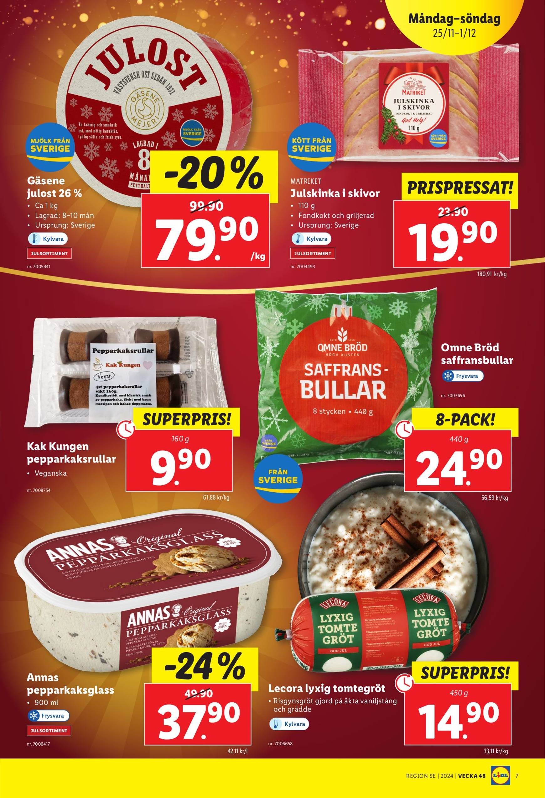 Lidl-reklambladet är giltigt från 25.11. - 01.12. 7