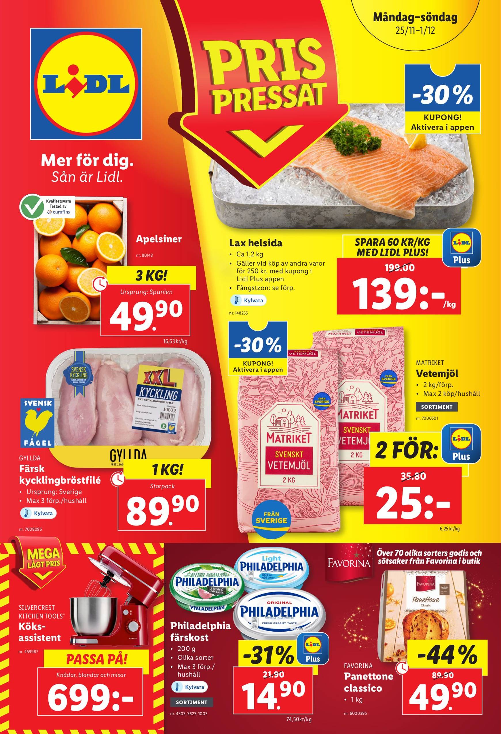 Lidl-reklambladet är giltigt från 25.11. - 01.12.