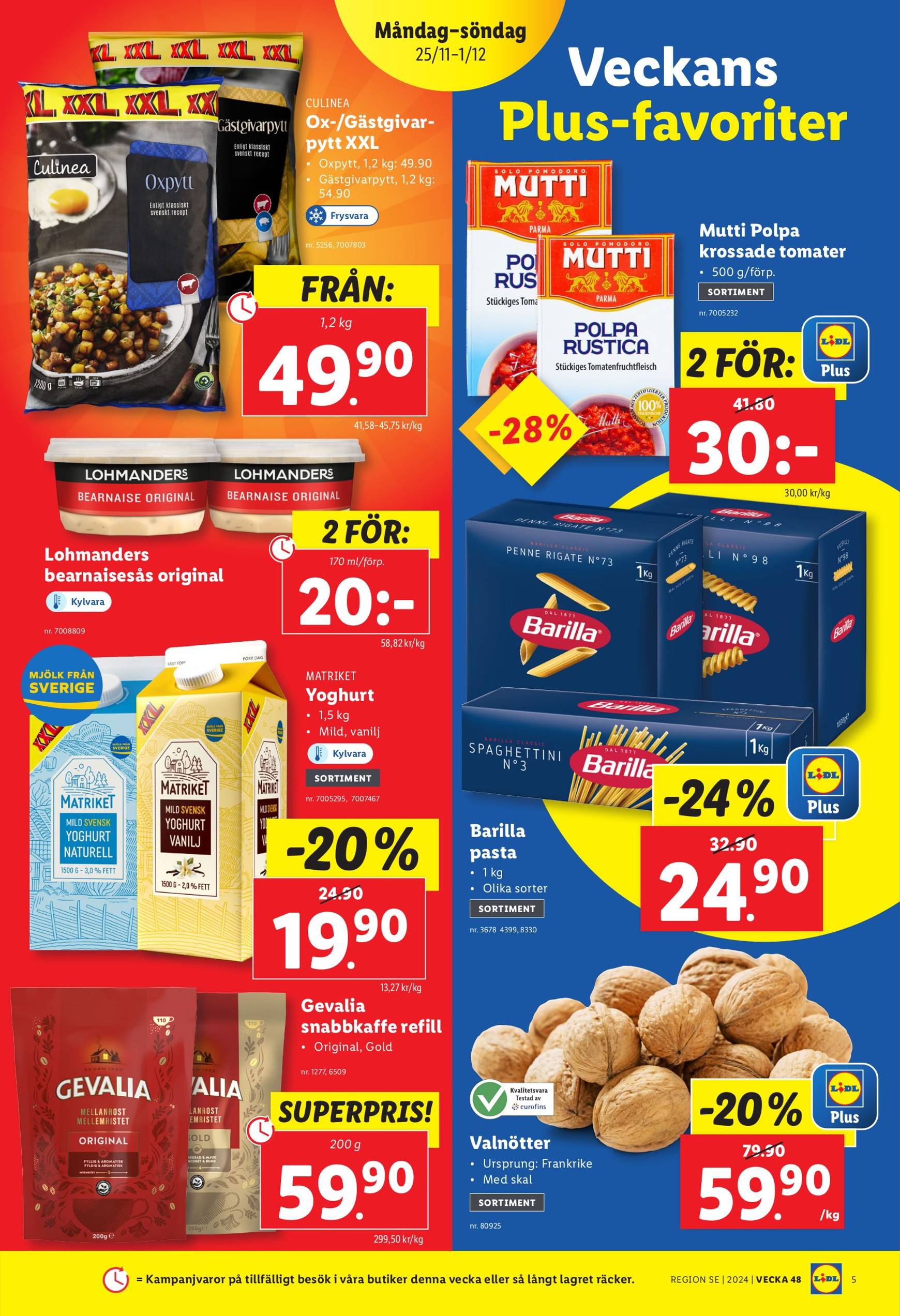 Lidl-reklambladet är giltigt från 25.11. - 01.12. 5