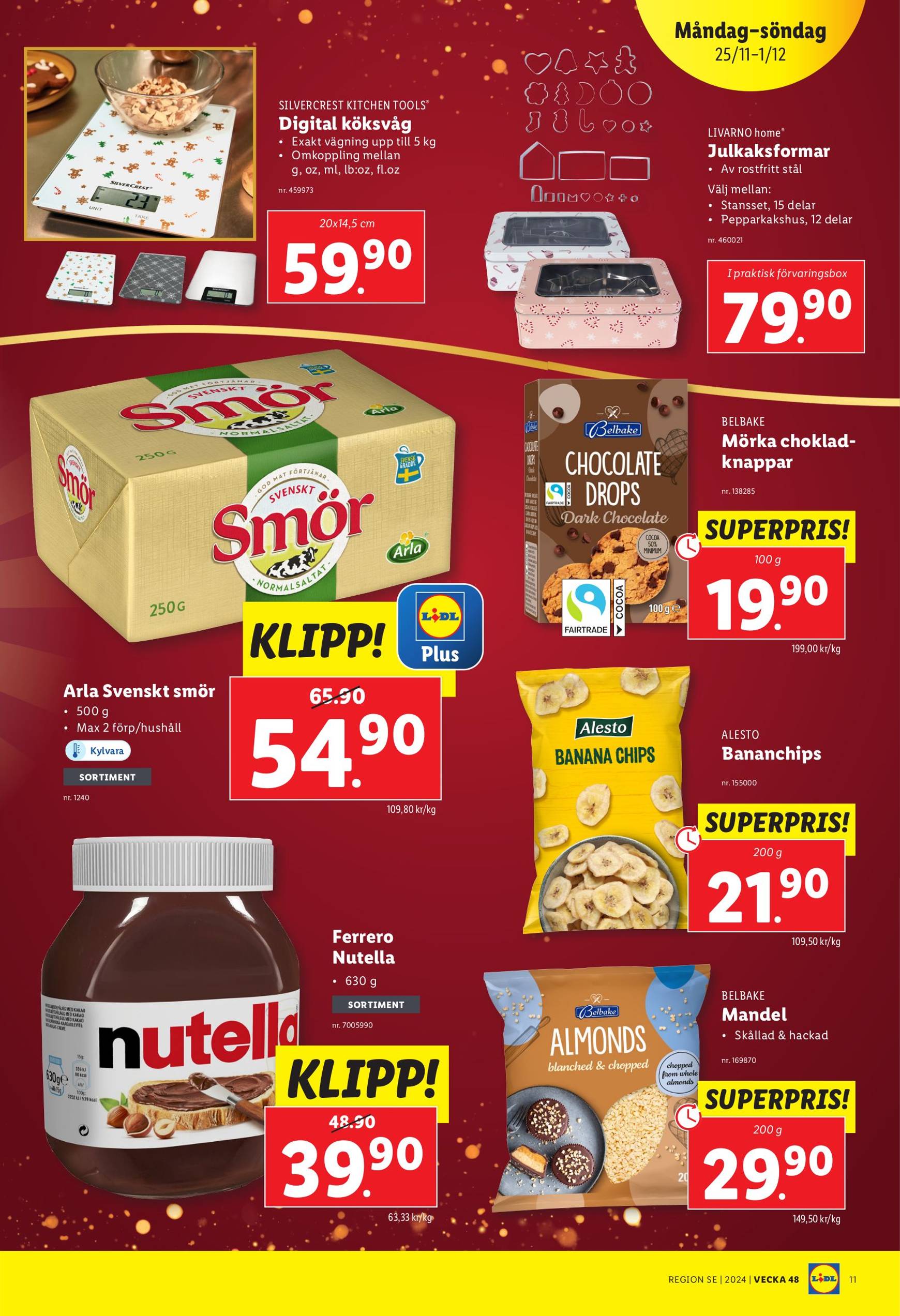 Lidl-reklambladet är giltigt från 25.11. - 01.12. 13