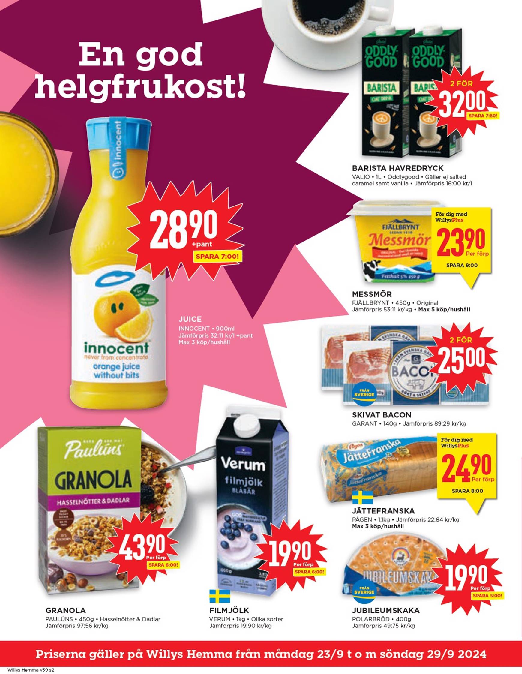 Willy's - Hemma-reklambladet giltigt från 23.09. - 29.09. 2