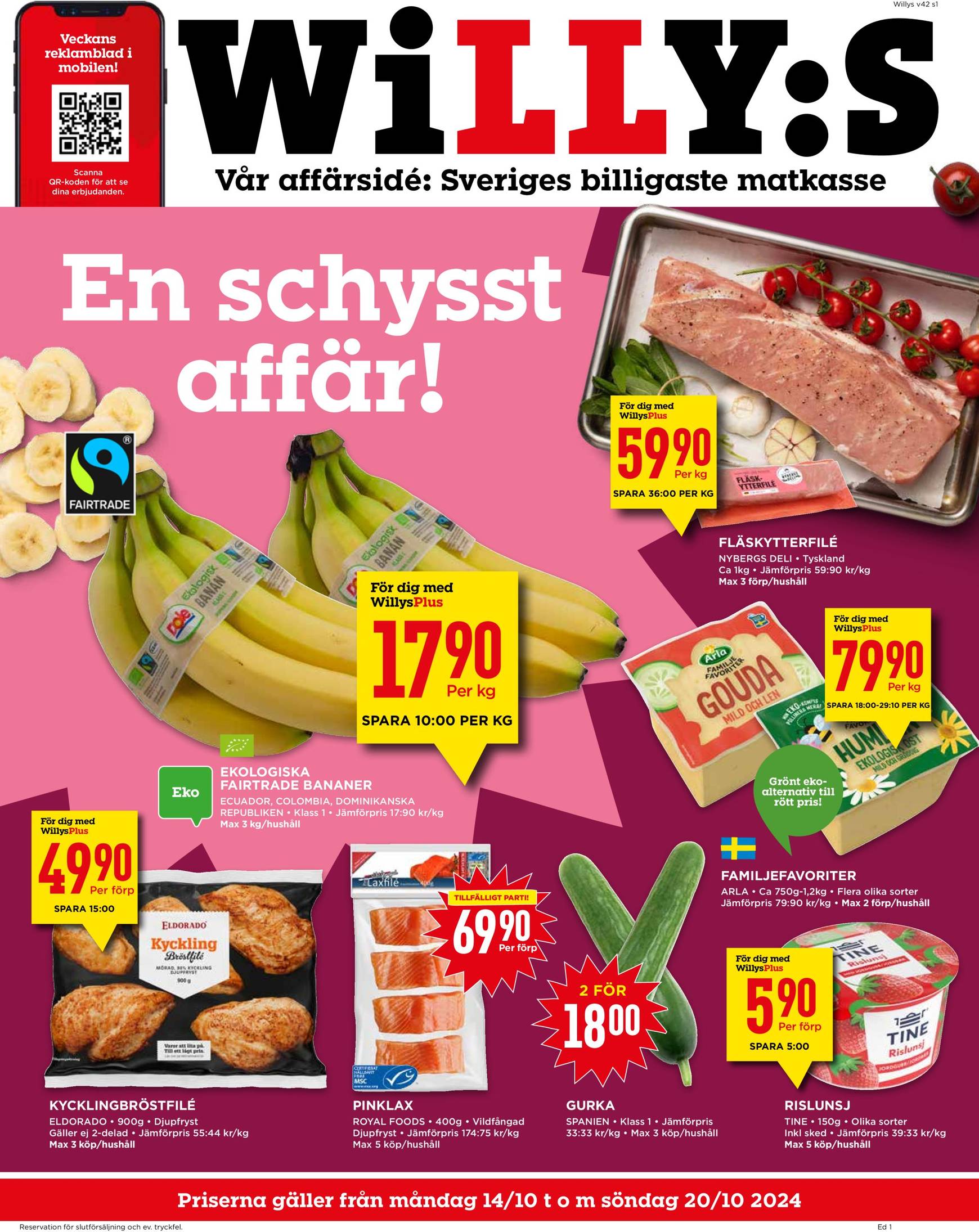 Willy's-reklambladet är giltigt från 14.10. - 20.10.