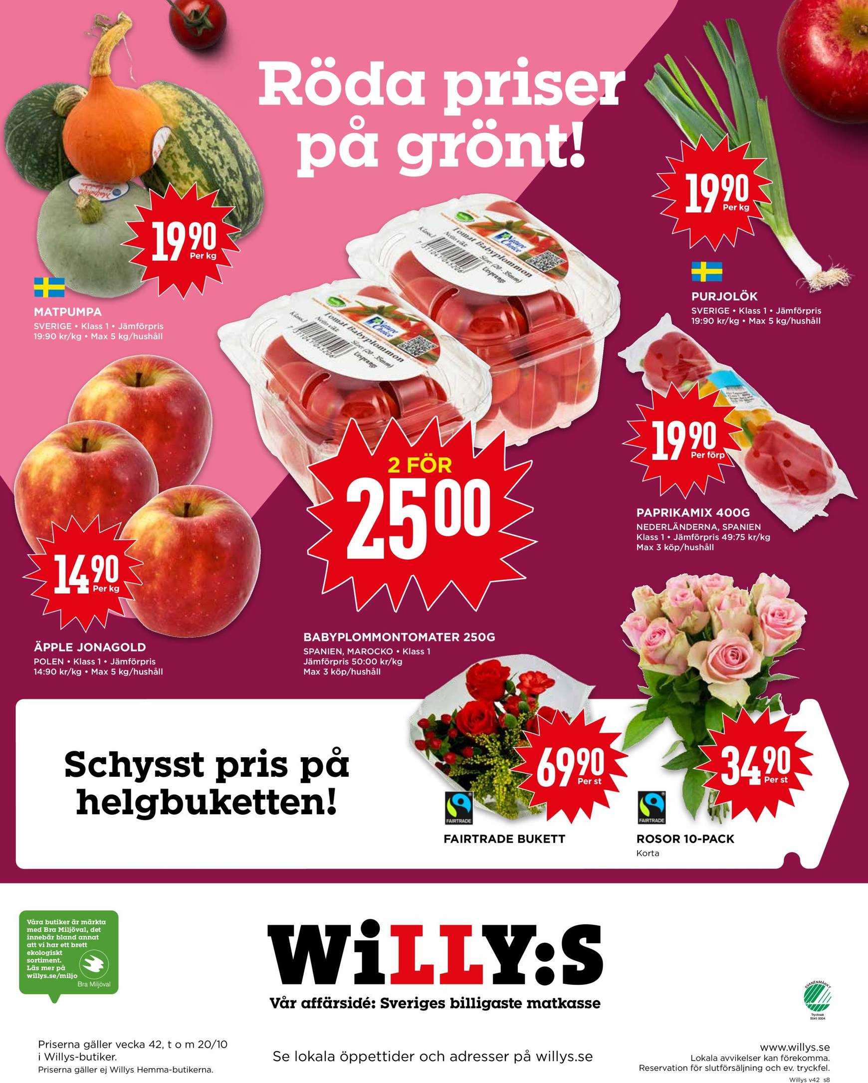 Willy's-reklambladet är giltigt från 14.10. - 20.10. 8