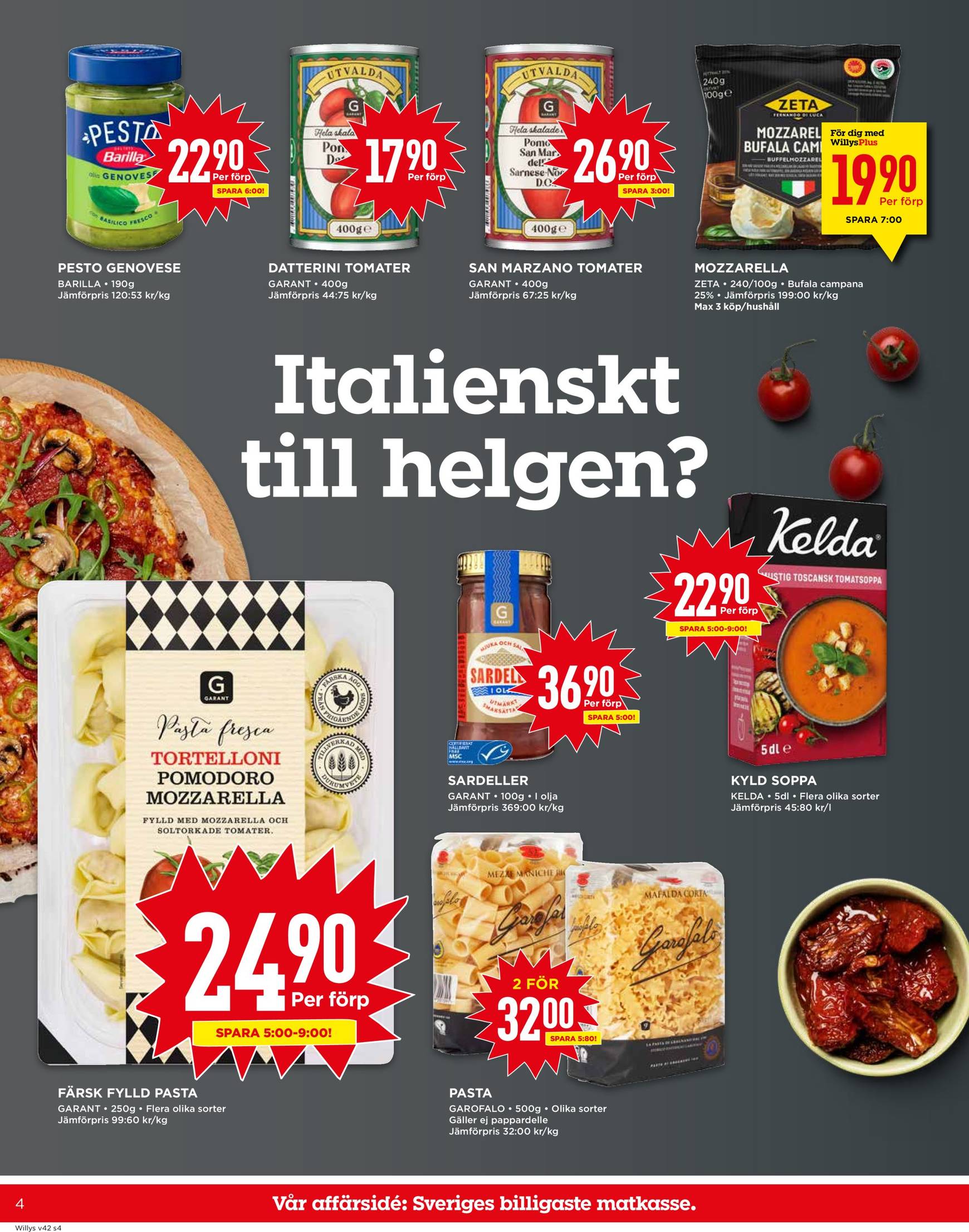 Willy's-reklambladet är giltigt från 14.10. - 20.10. 4