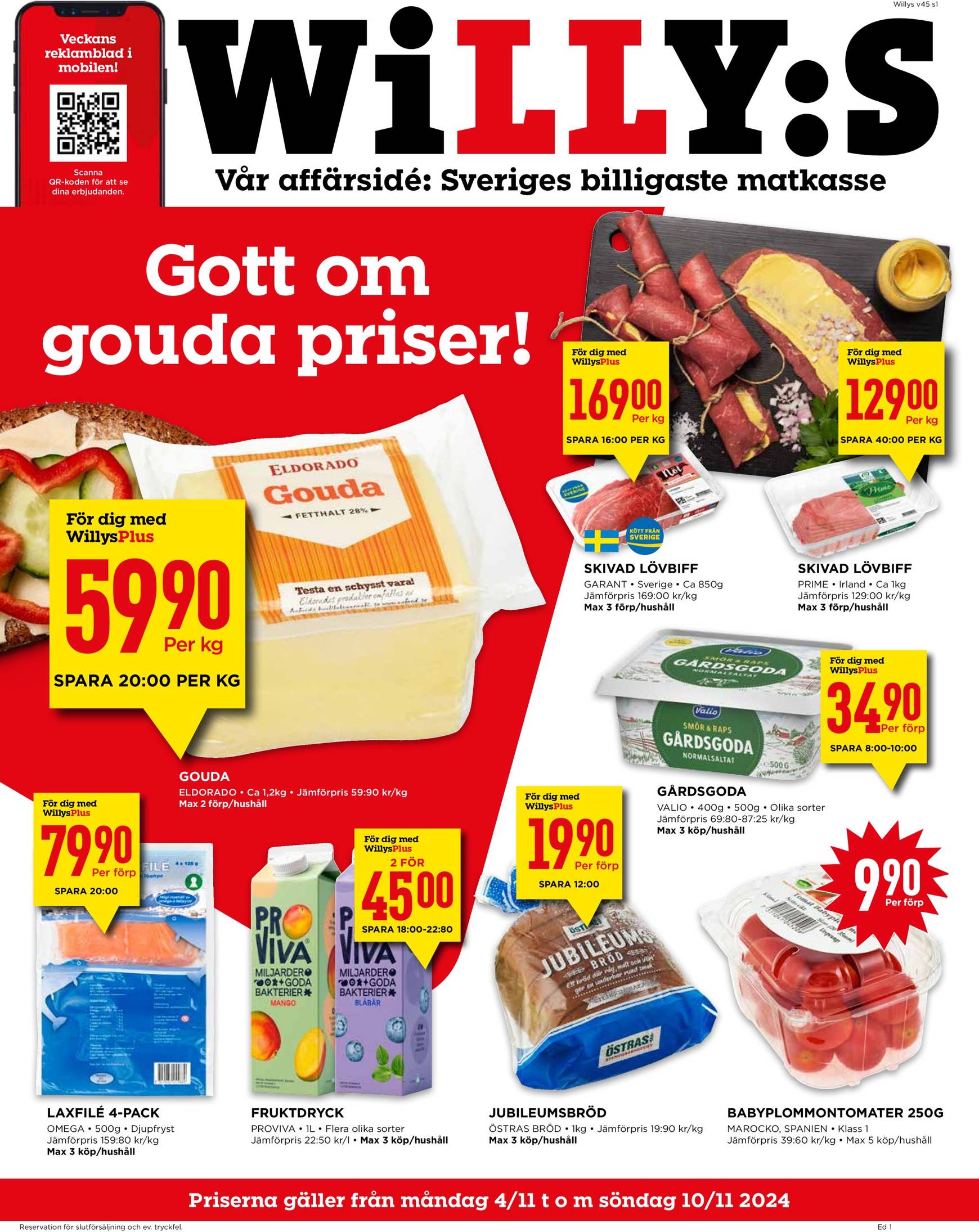 Willy's-reklambladet är giltigt från 04.11. - 10.11.