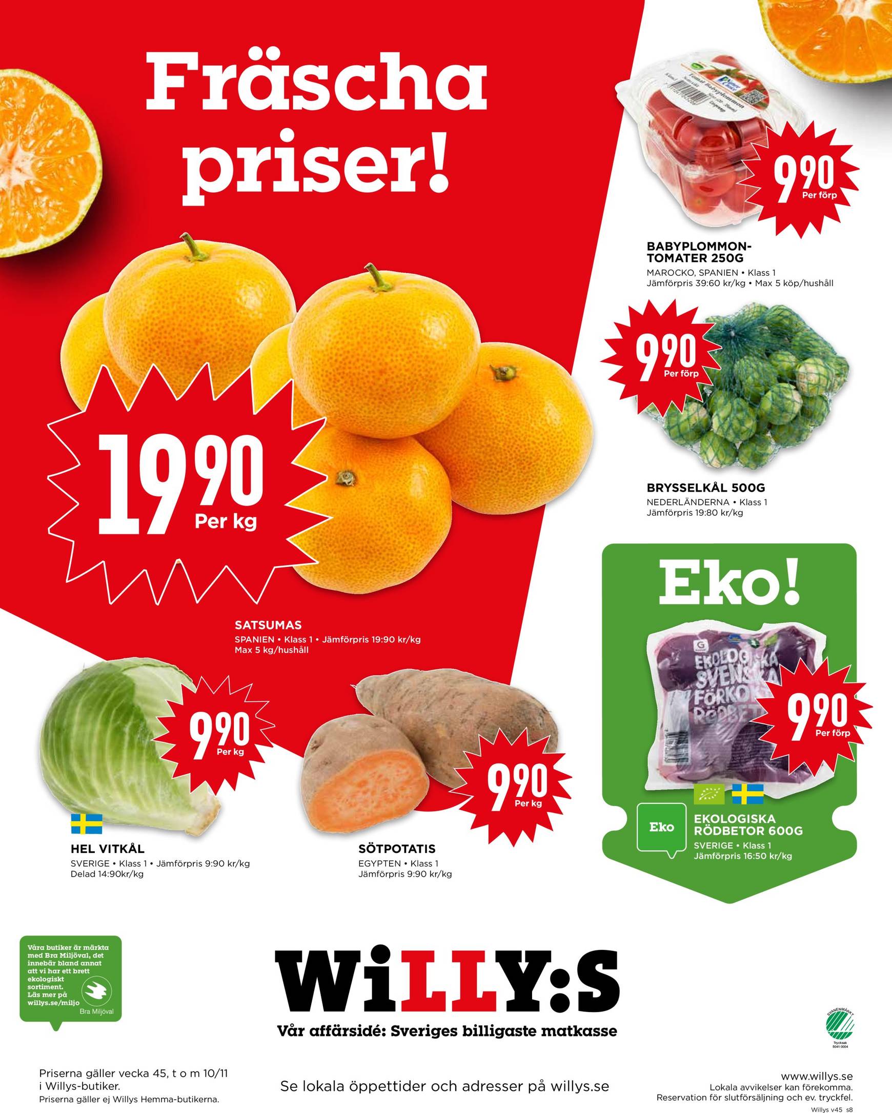 Willy's-reklambladet är giltigt från 04.11. - 10.11. 8