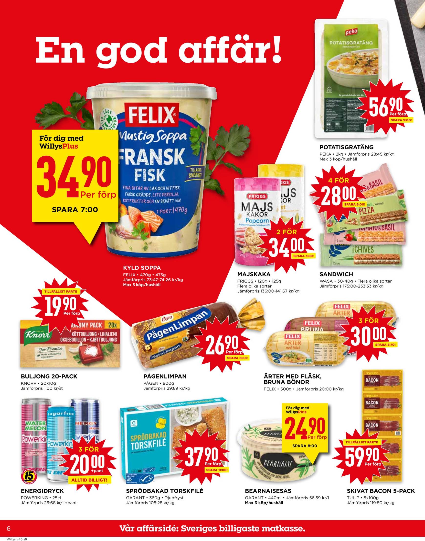 Willy's-reklambladet är giltigt från 04.11. - 10.11. 6