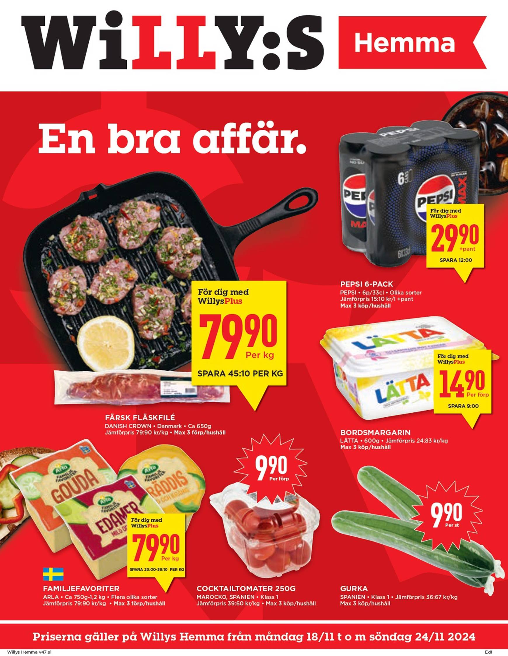 Willy's - Hemma-reklambladet är giltigt från 18.11. - 24.11.