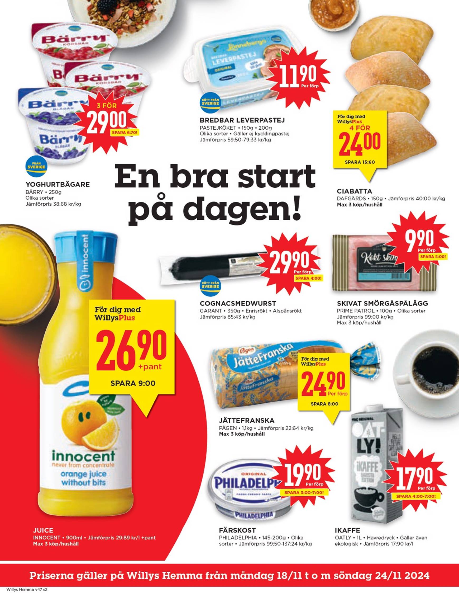 Willy's - Hemma-reklambladet är giltigt från 18.11. - 24.11. 2