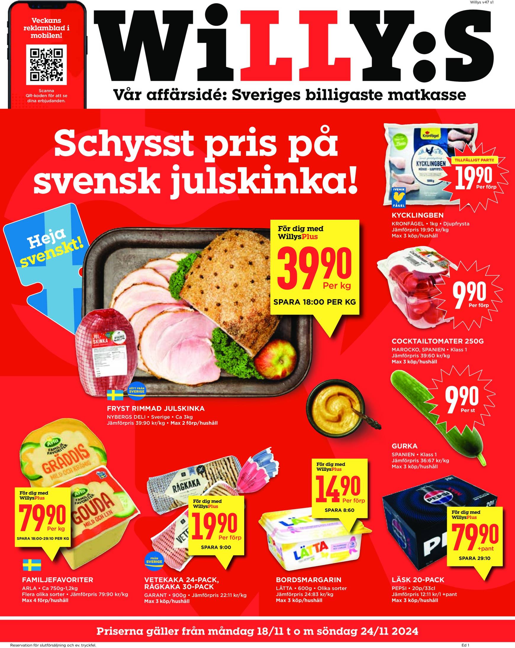 Willy's-reklambladet är giltigt från 18.11. - 24.11.