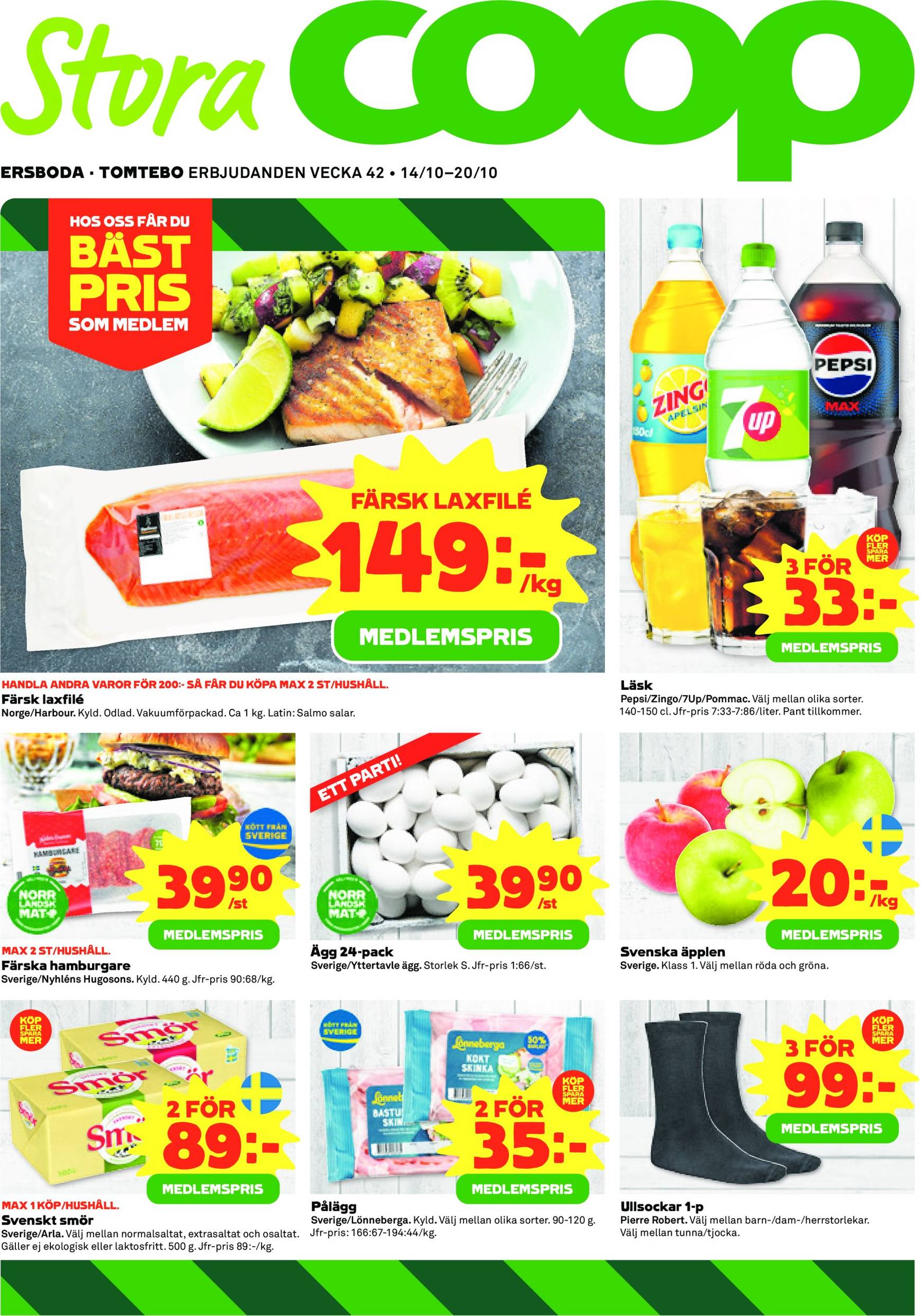 Coop - Ersboda, Tomtebo-reklambladet är giltigt från 14.10. - 20.10.