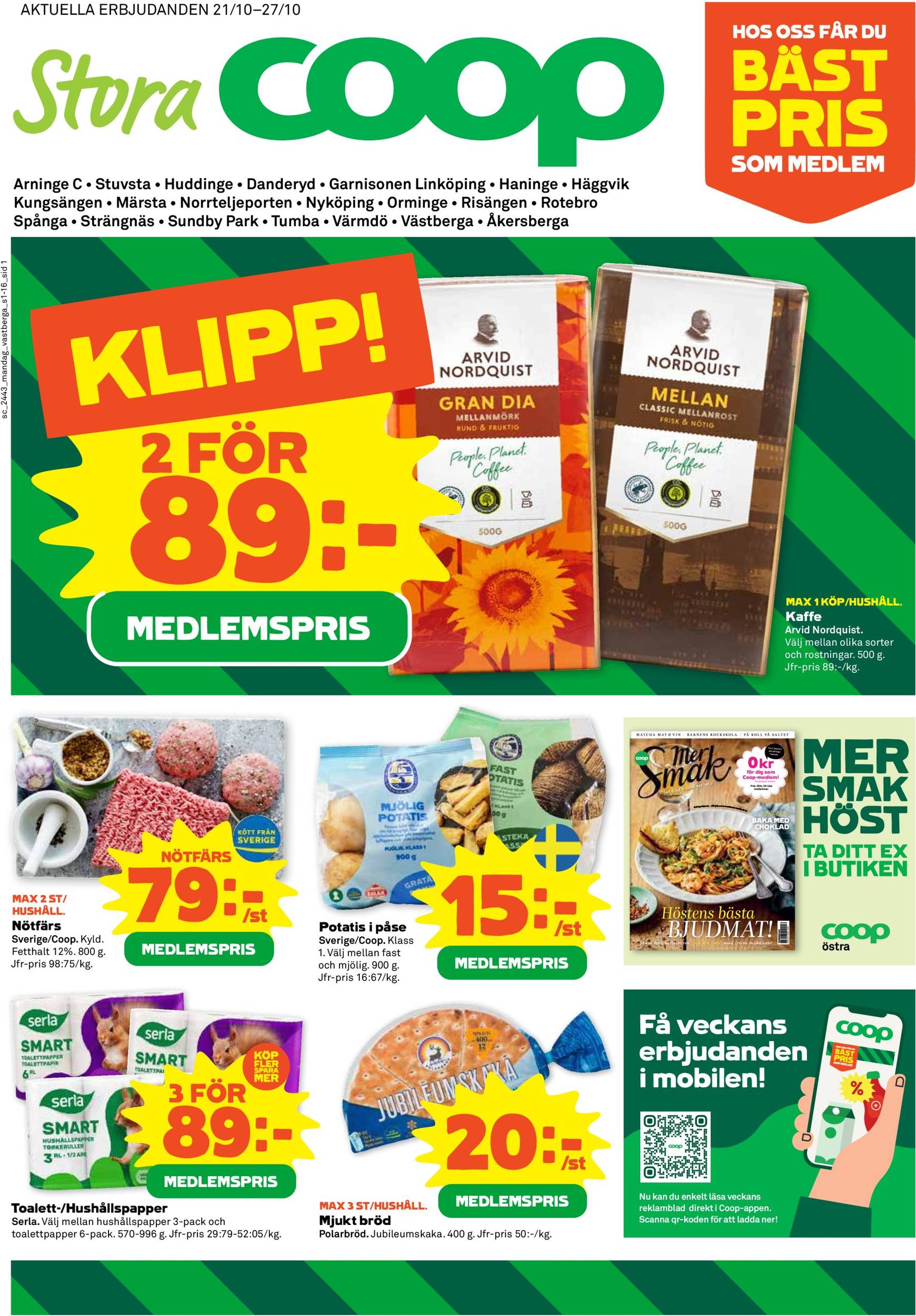 Stora Coop-reklambladet är giltigt från 21.10. - 27.10.