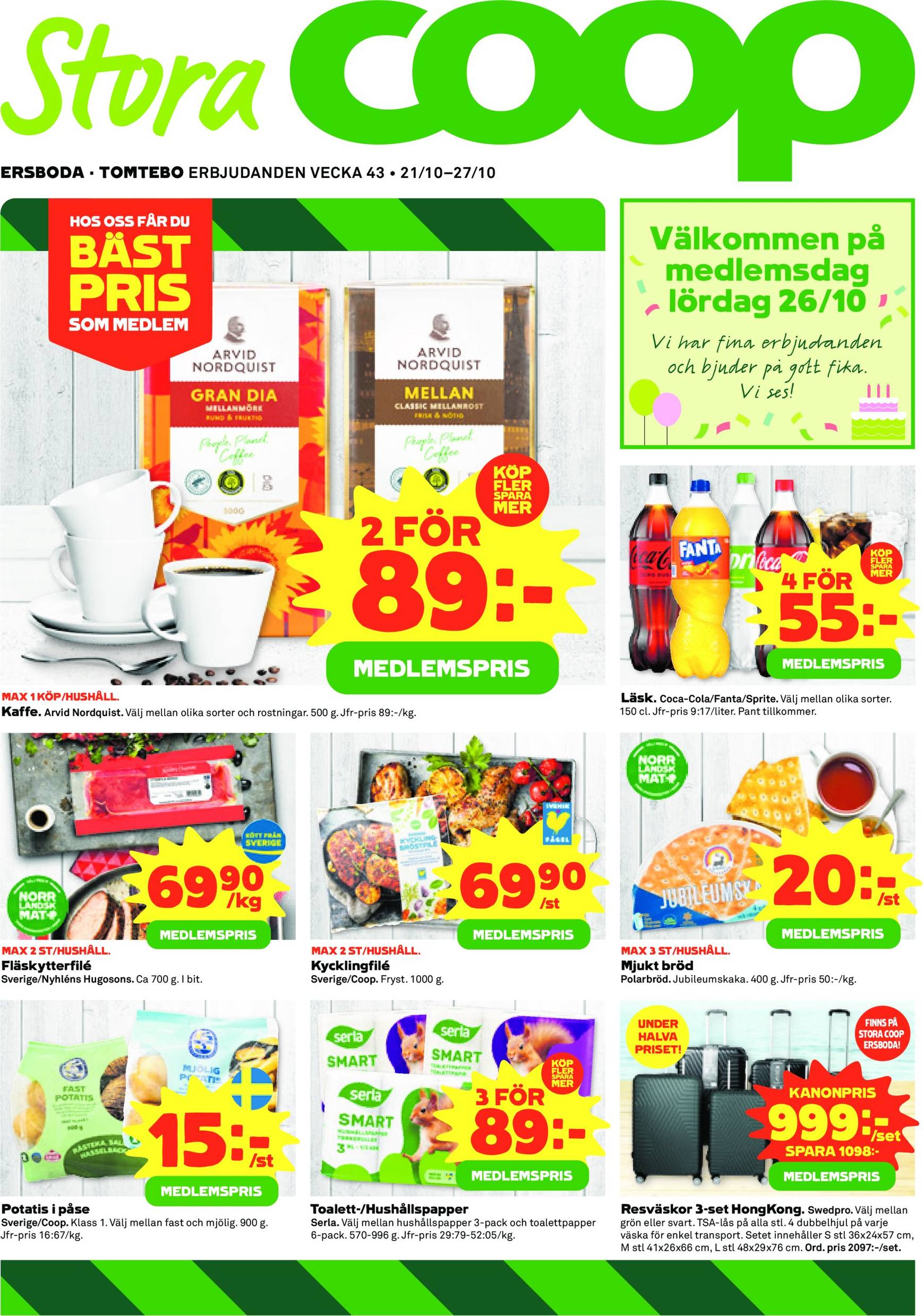 Stora Coop - Ersboda, Tomtebo-reklambladet är giltigt från 21.10. - 27.10.