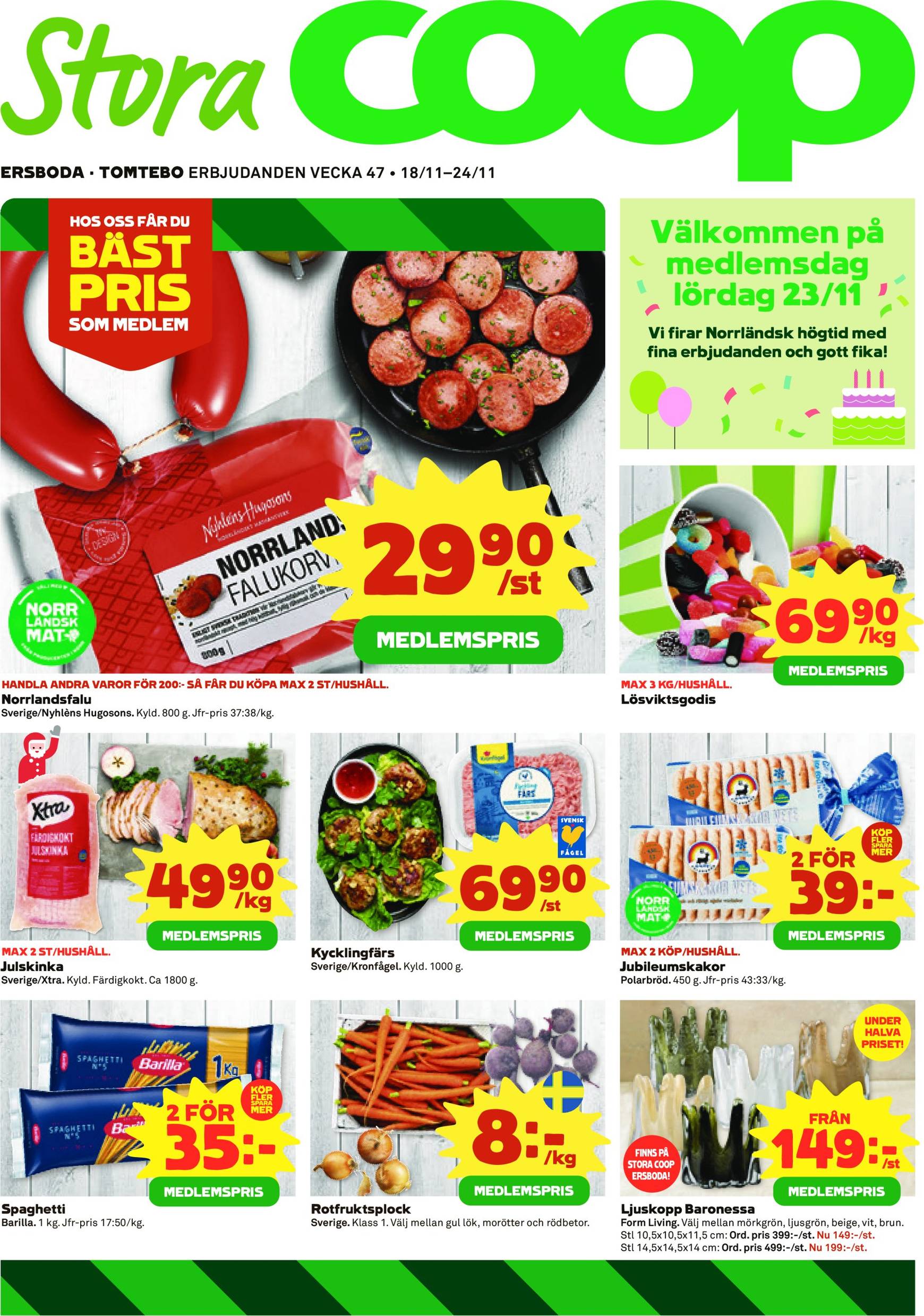 Stora Coop - Ersboda, Tomtebo-reklambladet är giltigt från 18.11. - 24.11.