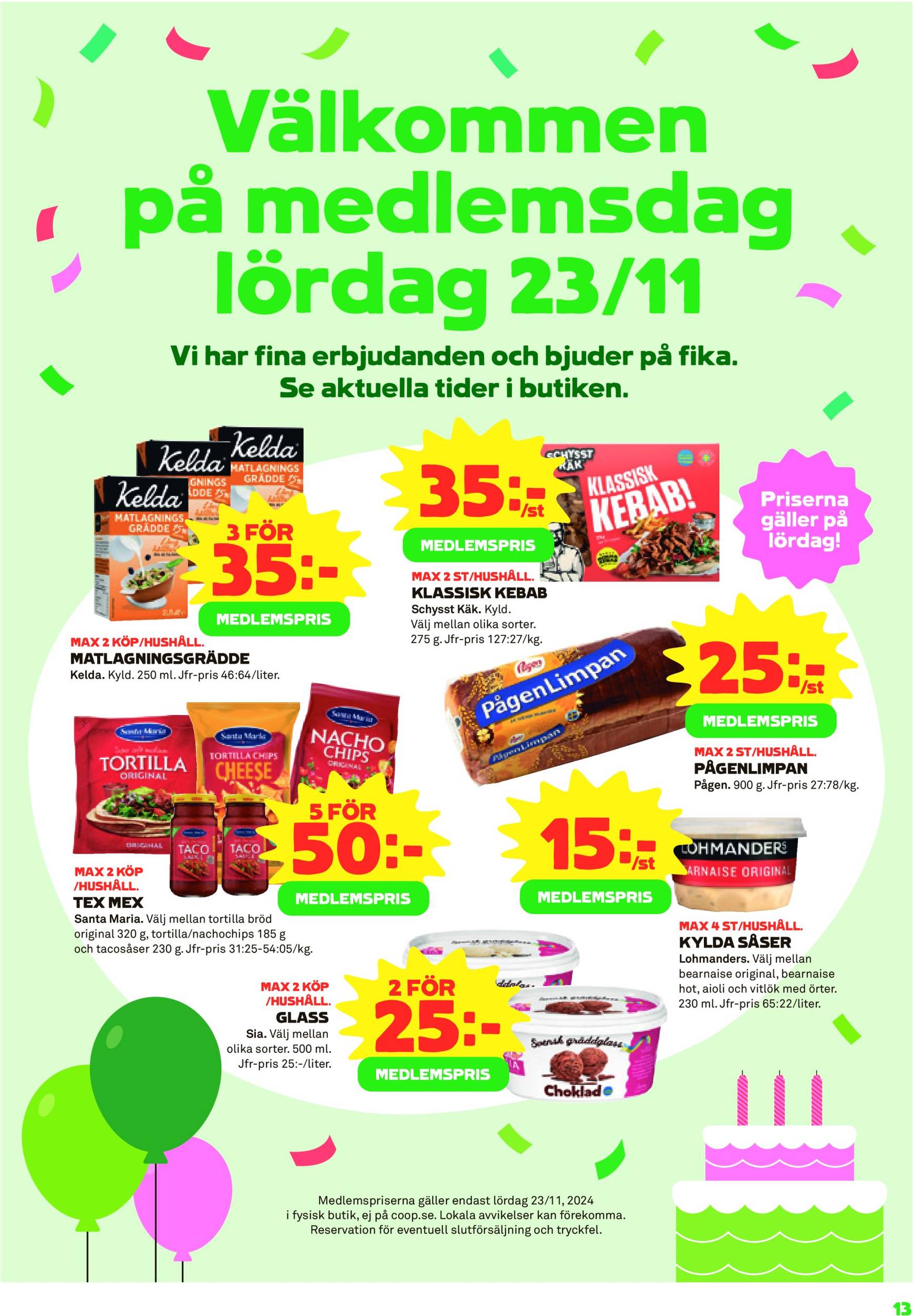 Stora Coop - Ersboda, Tomtebo-reklambladet är giltigt från 18.11. - 24.11. 13