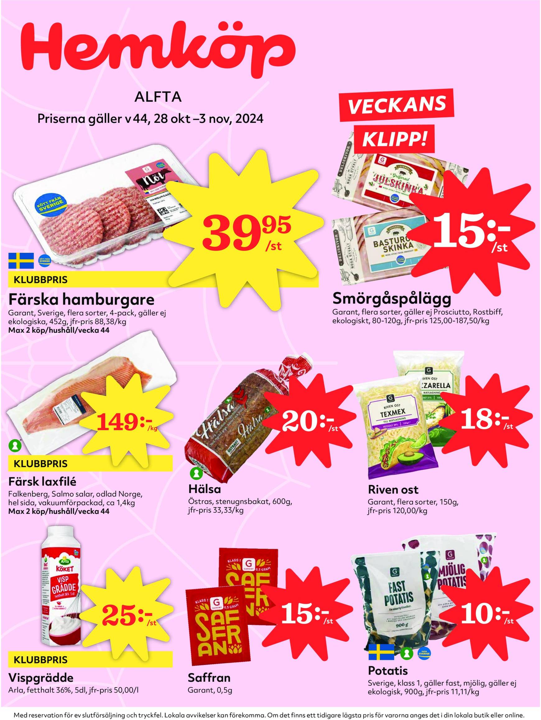 Hemköp-reklambladet är giltigt från 28.10. - 03.11.