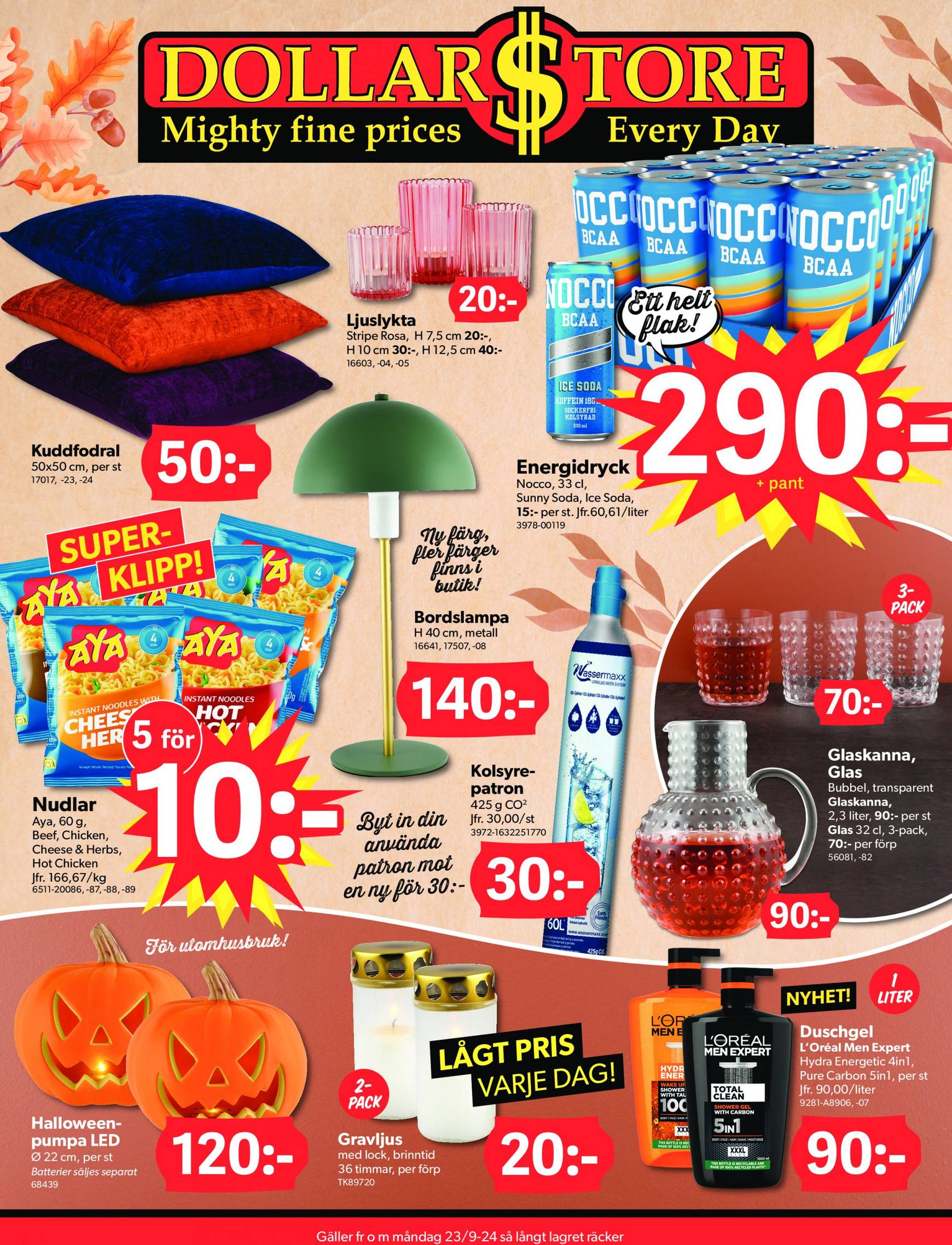 Dollar Store-reklambladet giltigt från 23.09. - 23.10.